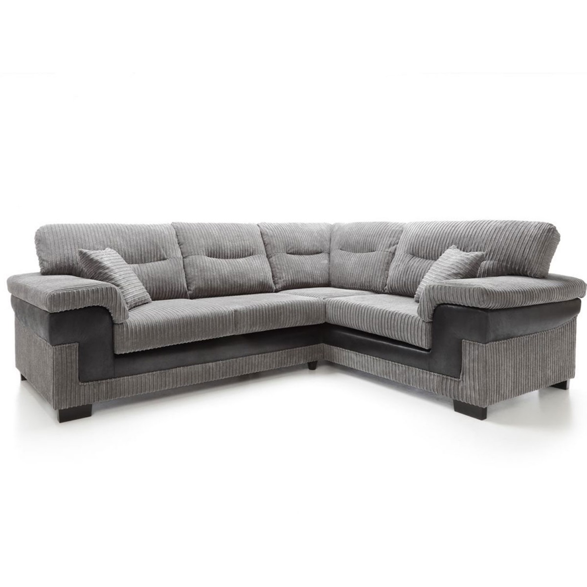 Nathaniel Corner Sofa - Right Arm Black and Grey