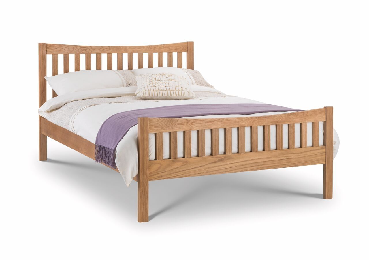 Bergamo Oak Wood Bed - Double or King - Double 4ft6