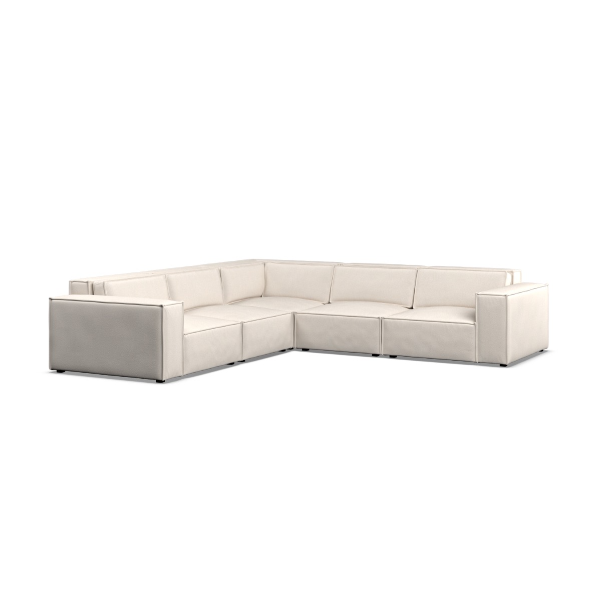 Corner Sofa - LUCCA Fabric 5 Seater Right Hand Facing Ivory