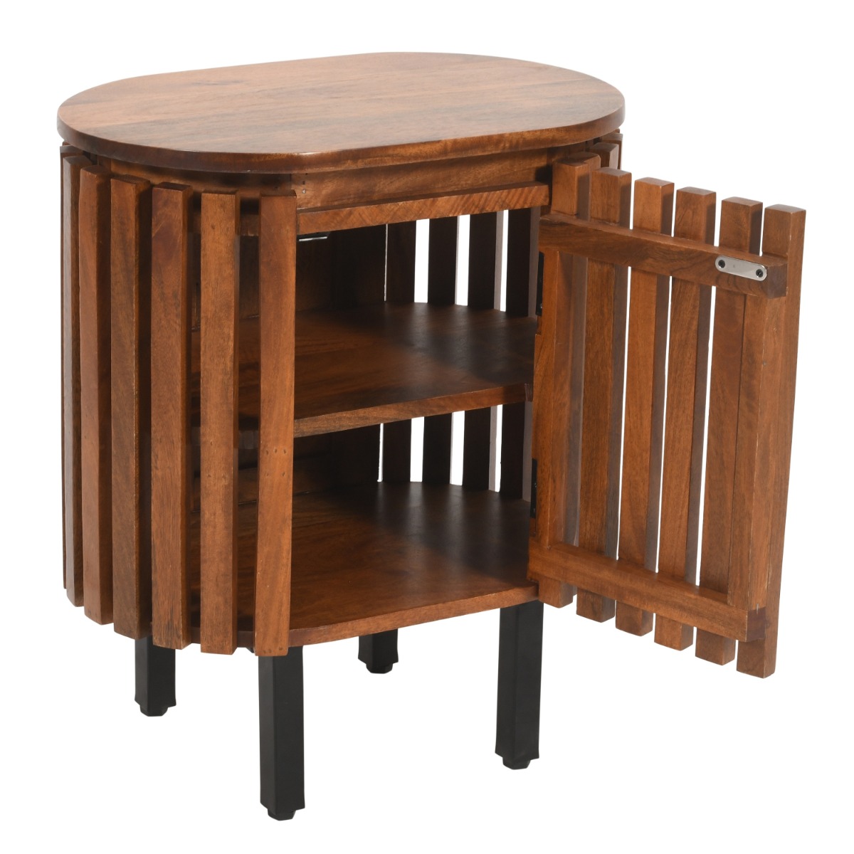 Bedside Table - CROMER Nightstand Natural Finish 50cm