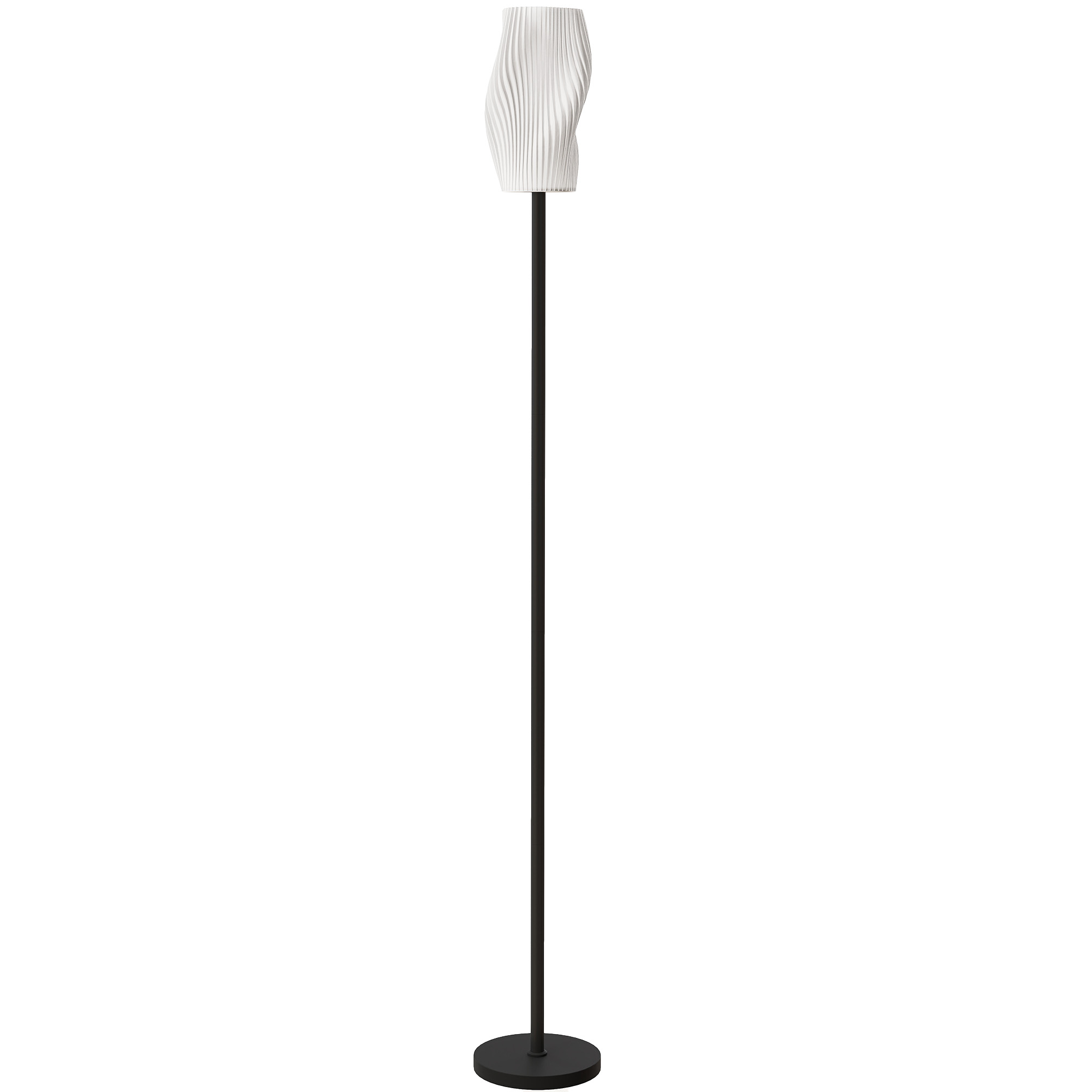 HERON Floor Lamp Modern Standing Lamp with Flowing Curved Shade & Foot Switch White
