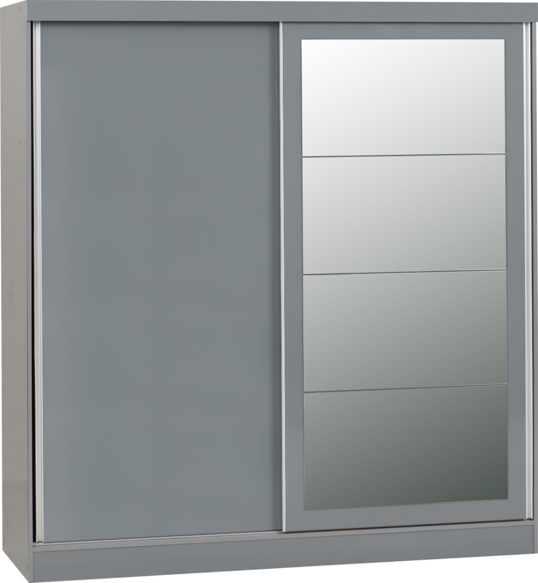 NEWBIGGIN 2 Door Mirrored Sliding Wardrobe Grey - 178.5cm