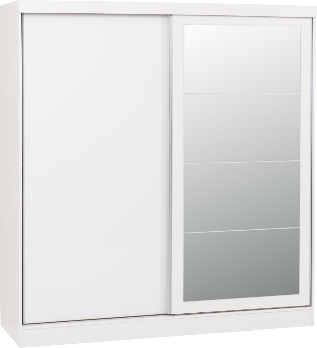 NEWBIGGIN 2 Door Mirrored Sliding Wardrobe White - 178.5cm