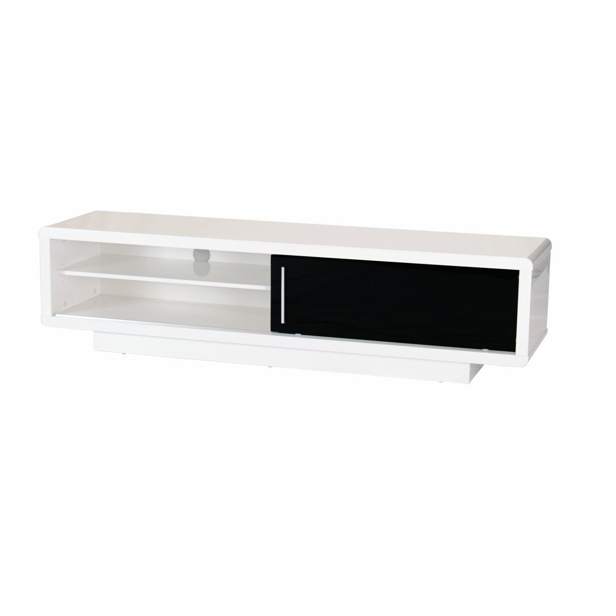 Elegance Redefined Nauvoo High Gloss TV Unit - Sliding Door with Adjustable Shelf - White