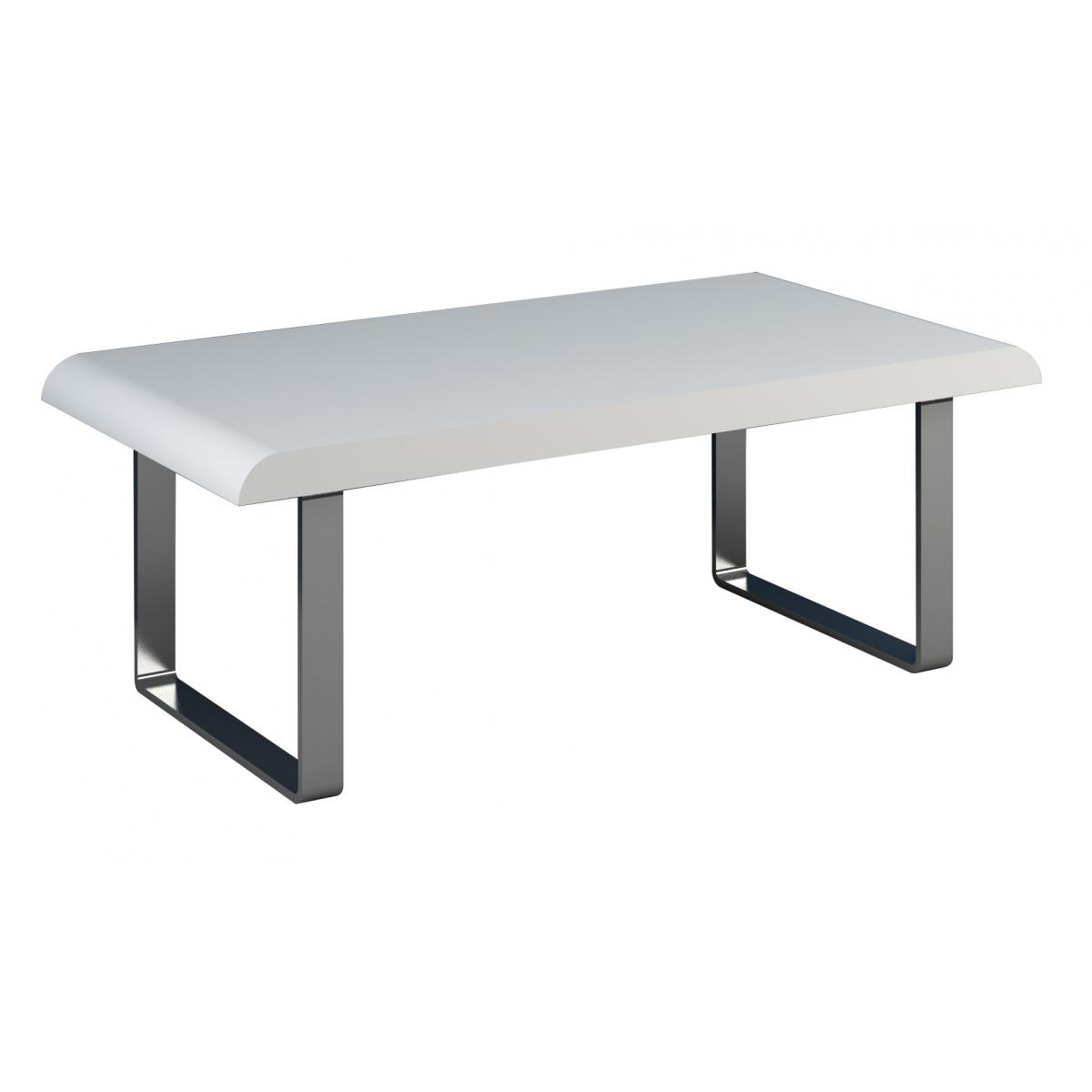 Modern Nauvoo Coffee Table with Sleek Metal Grey Legs in Black High Gloss Finish