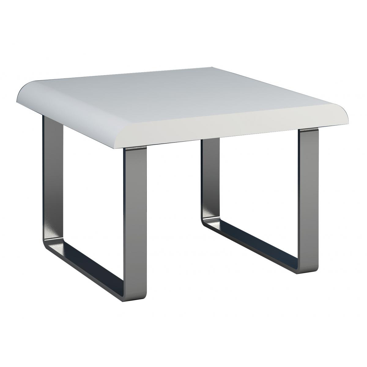 Modern Nauvoo Lamp Side Table with Sleek Metal Grey Legs in Black High Gloss Finish