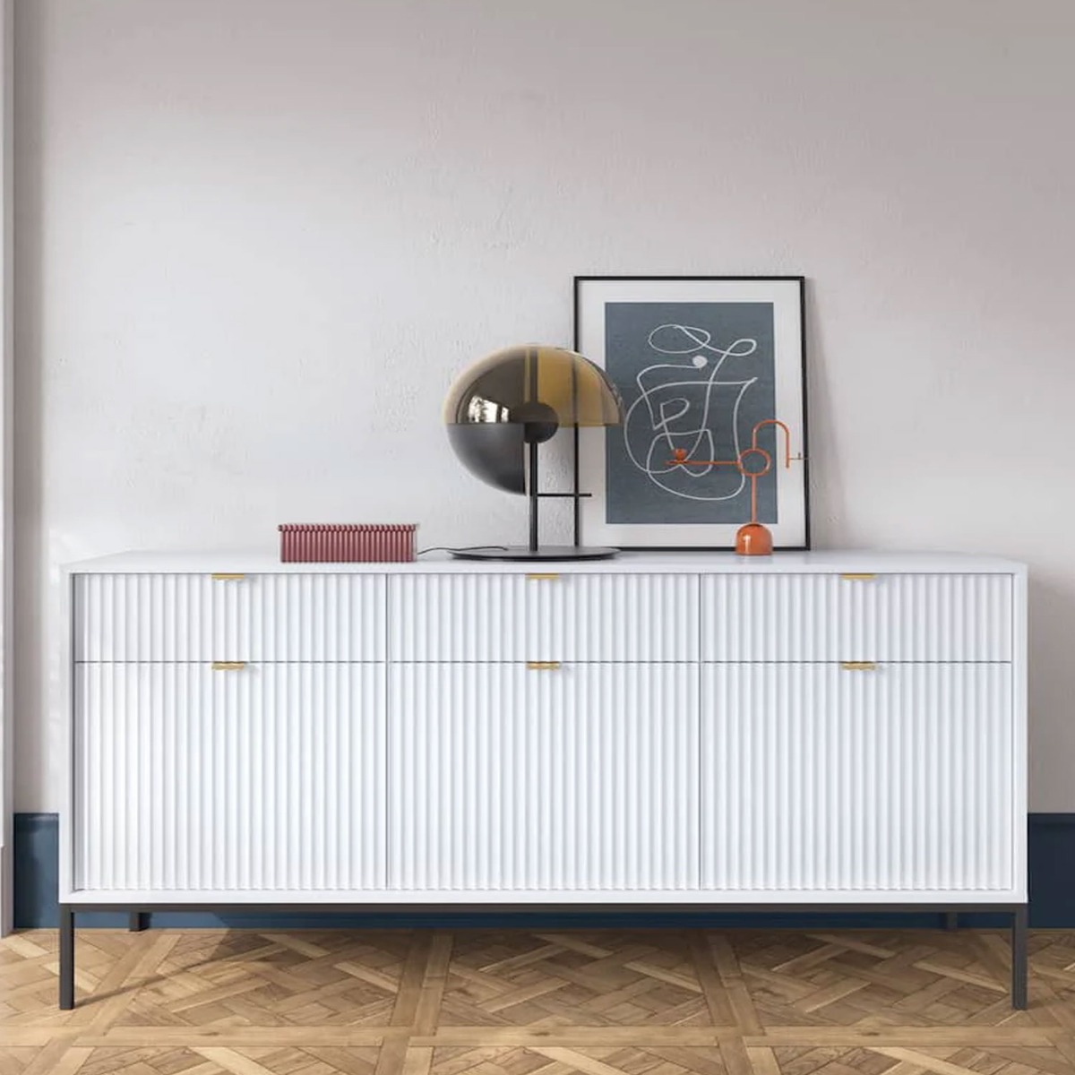 Galadriel Nyx Sideboard with 3 Doors and 3 Drawers - White Matt