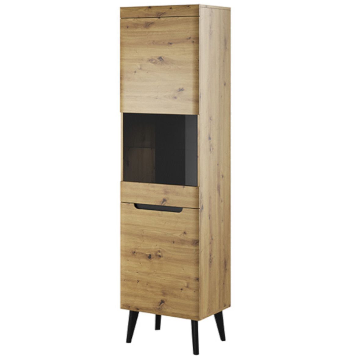 Serie Tall Display Cabinet - Oak Artisan