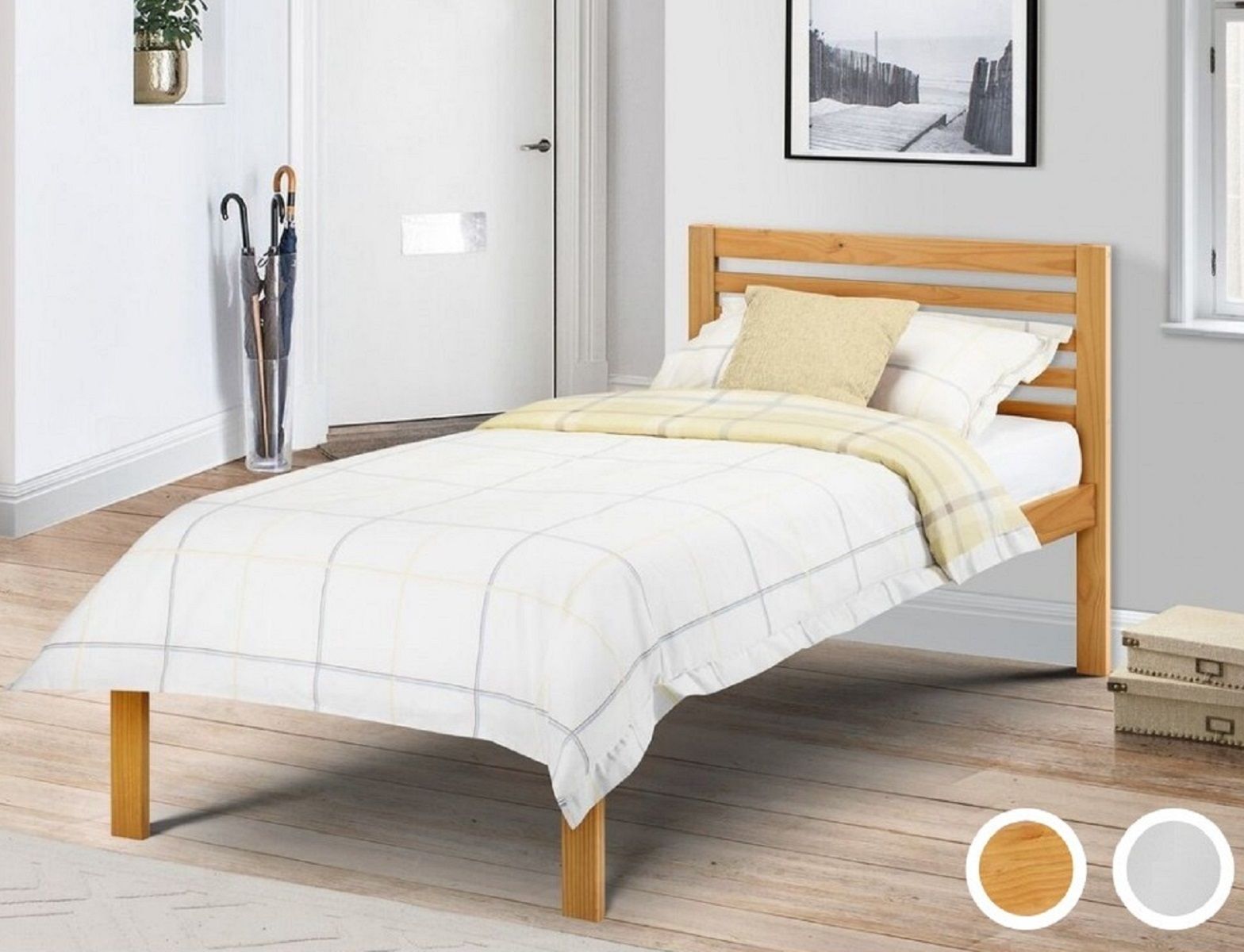 Slocum Antique Pine Single Bed Frame