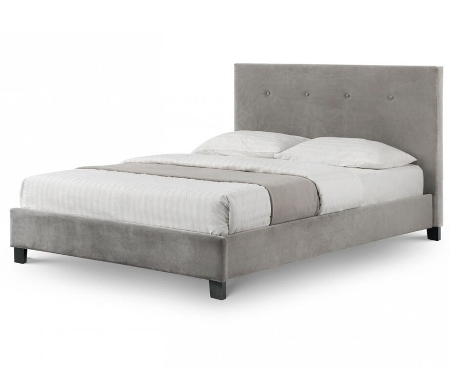 Shoreditch Grey Velvet Bed - Kingsize 5ft