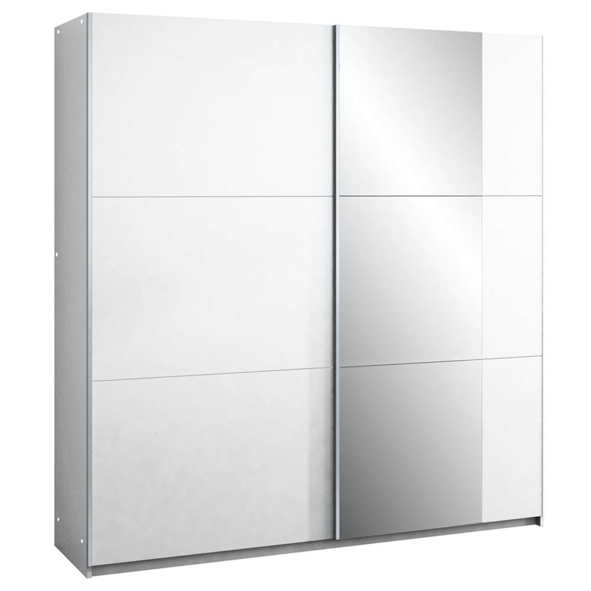 OLDHAM 2 Door Mirrored Sliding Wardrobe White - 151cm