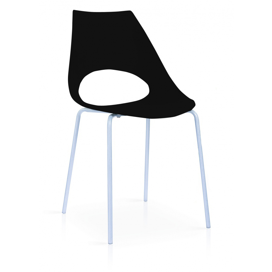 Contemporary Seating Littleton Range Plastic Chairs with Chrome Legs - Packed in 6s for Versatile Arrangements - Black