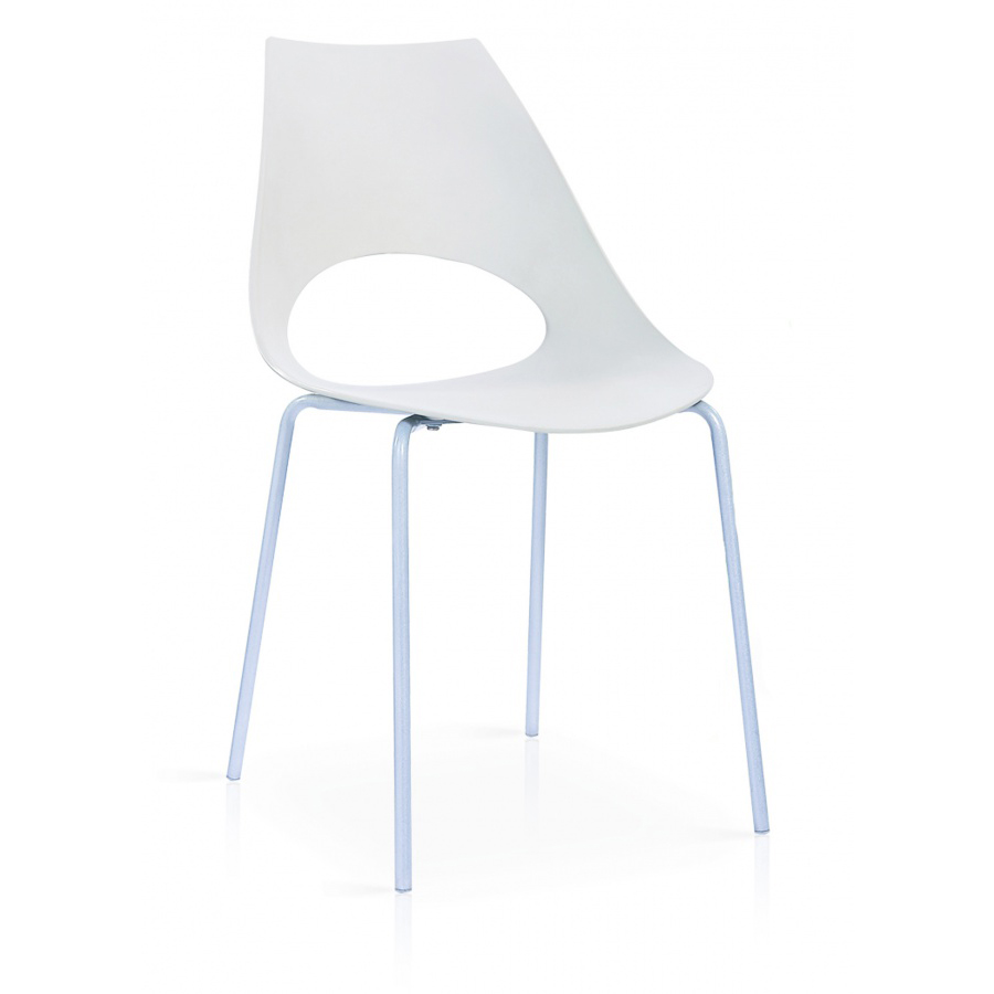 Contemporary Seating Littleton Range Plastic Chairs with Chrome Legs - Packed in 6s for Versatile Arrangements - White