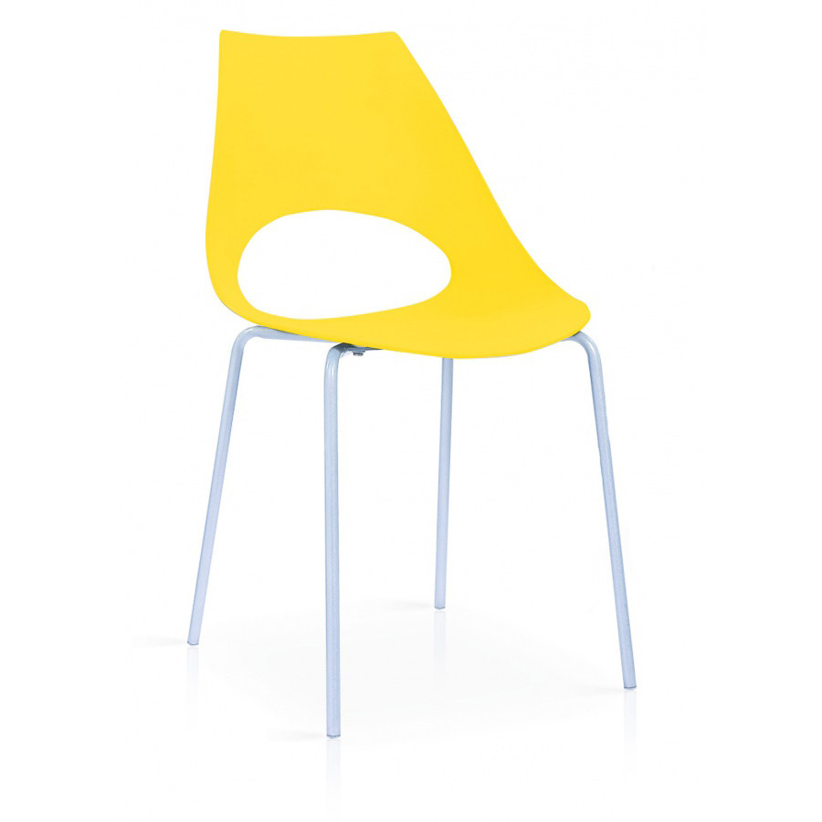 Contemporary Seating Littleton Range Plastic Chairs with Chrome Legs - Packed in 6s for Versatile Arrangements - Yellow