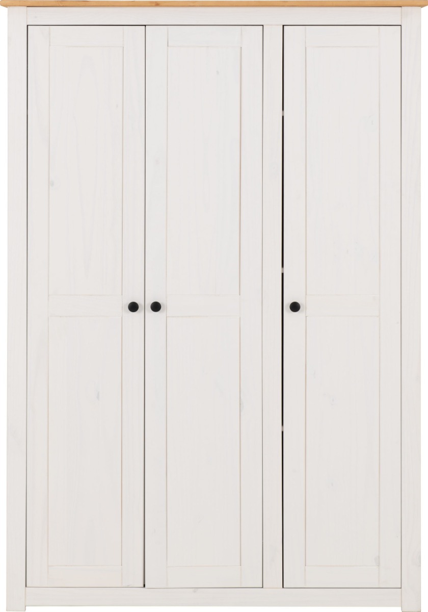 PRESTON 3 Door Wardrobe White - 118cm