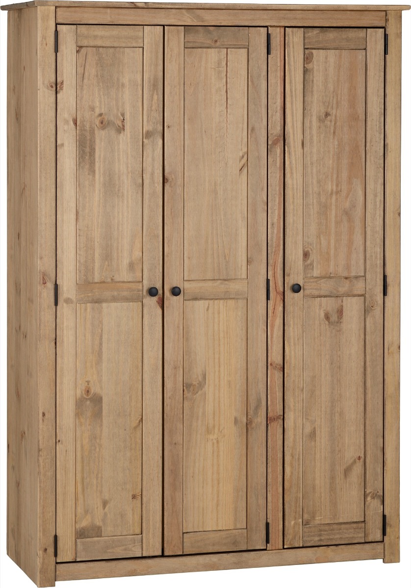 PRESTON 3 Door Wardrobe Light Oak - 118cm