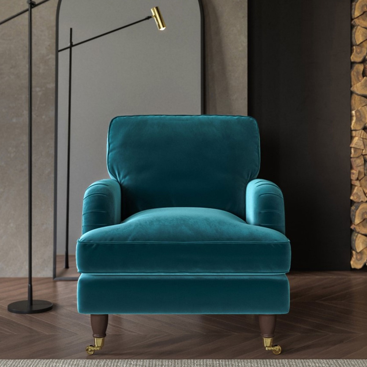 PAYTON Velvet Armchair - Teal