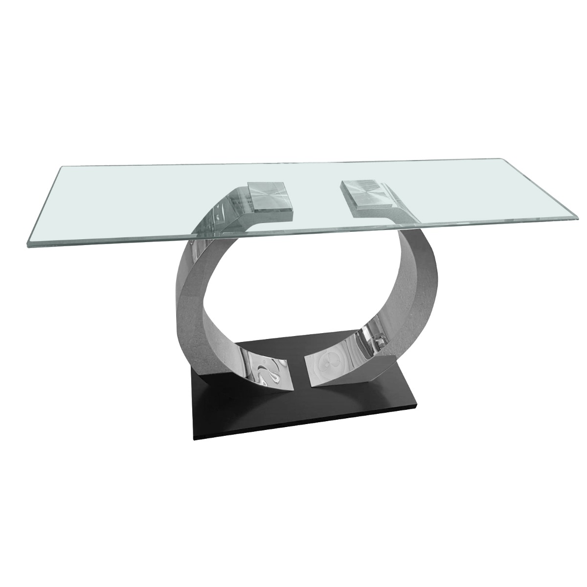 Contemporary Elegance Fullerton Rectangular Console Table - Satin Finish Black