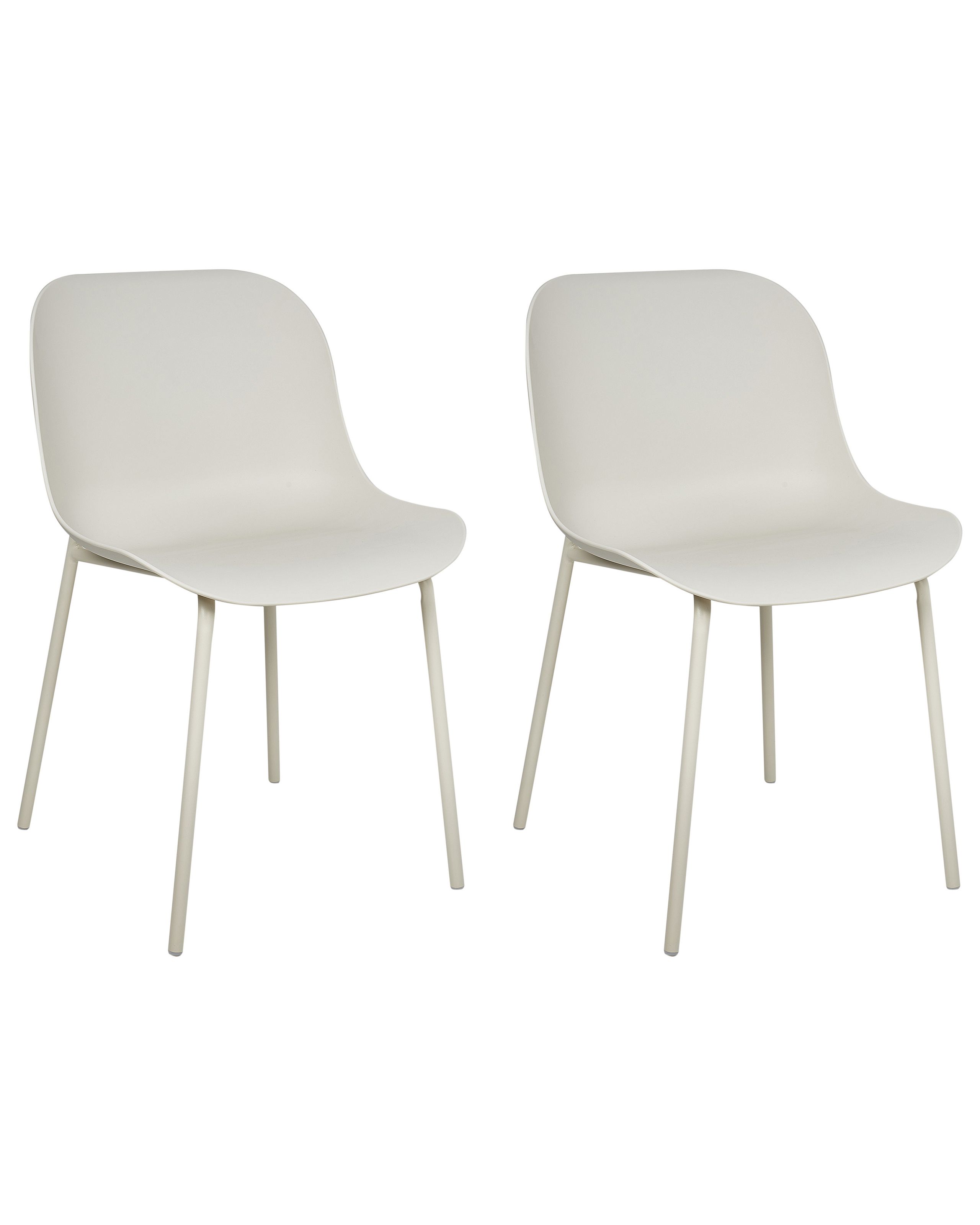 Set of 2 Dining Chairs BELOIT Light Beige