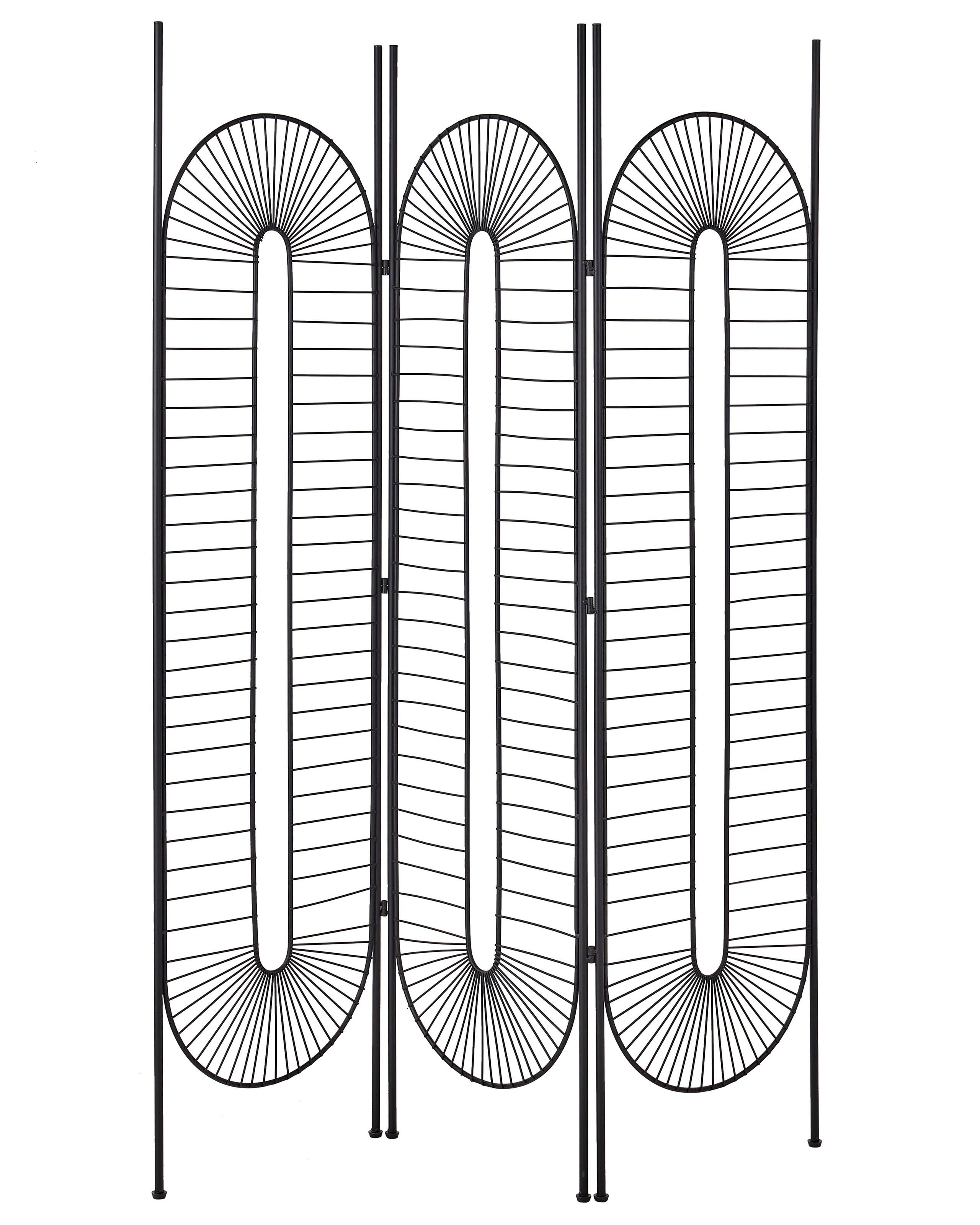 3 Panel Room Divider NOALE Black 135 cm 170 cm