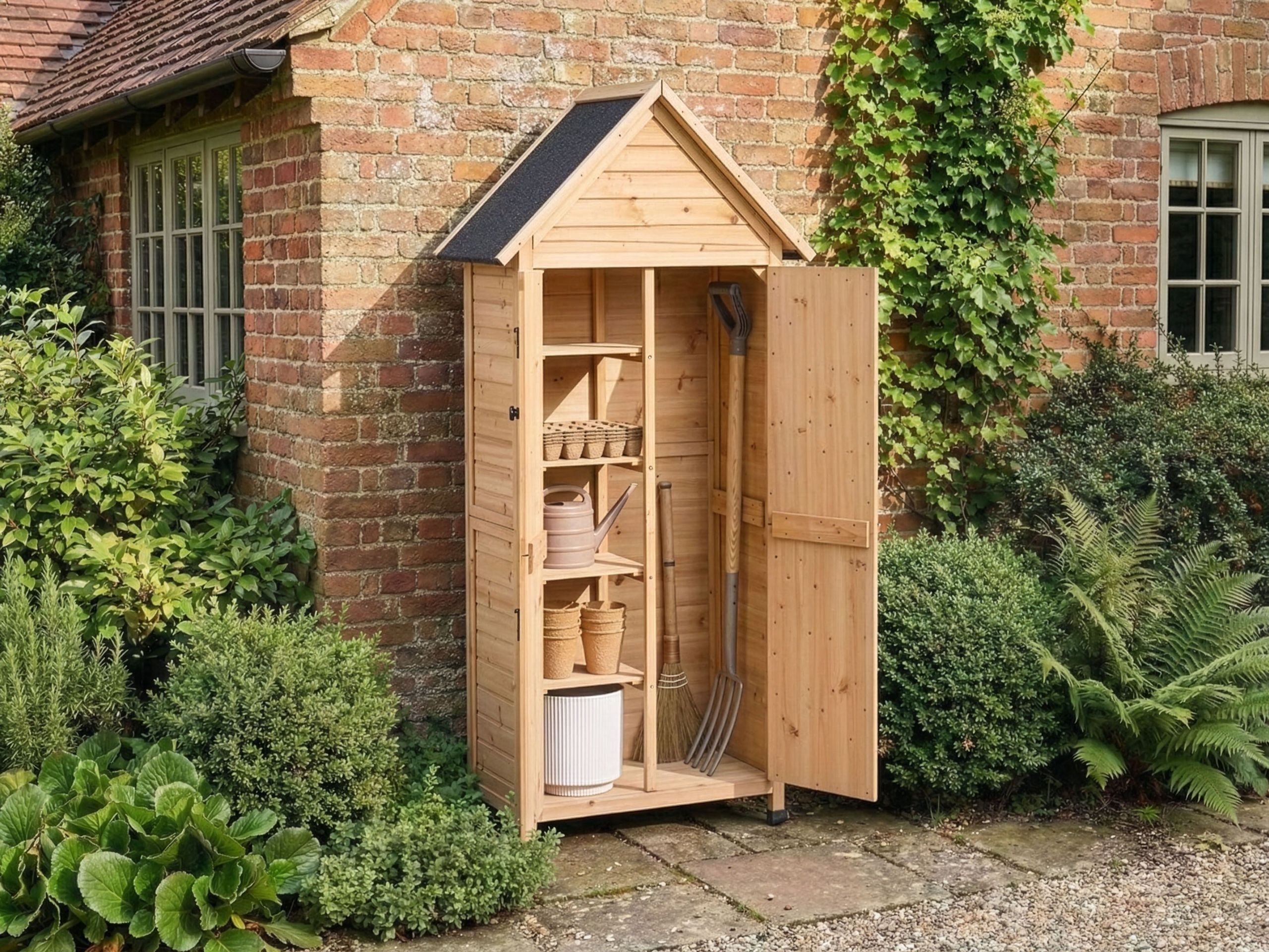 GALERO Garden Tool Shed - Natural