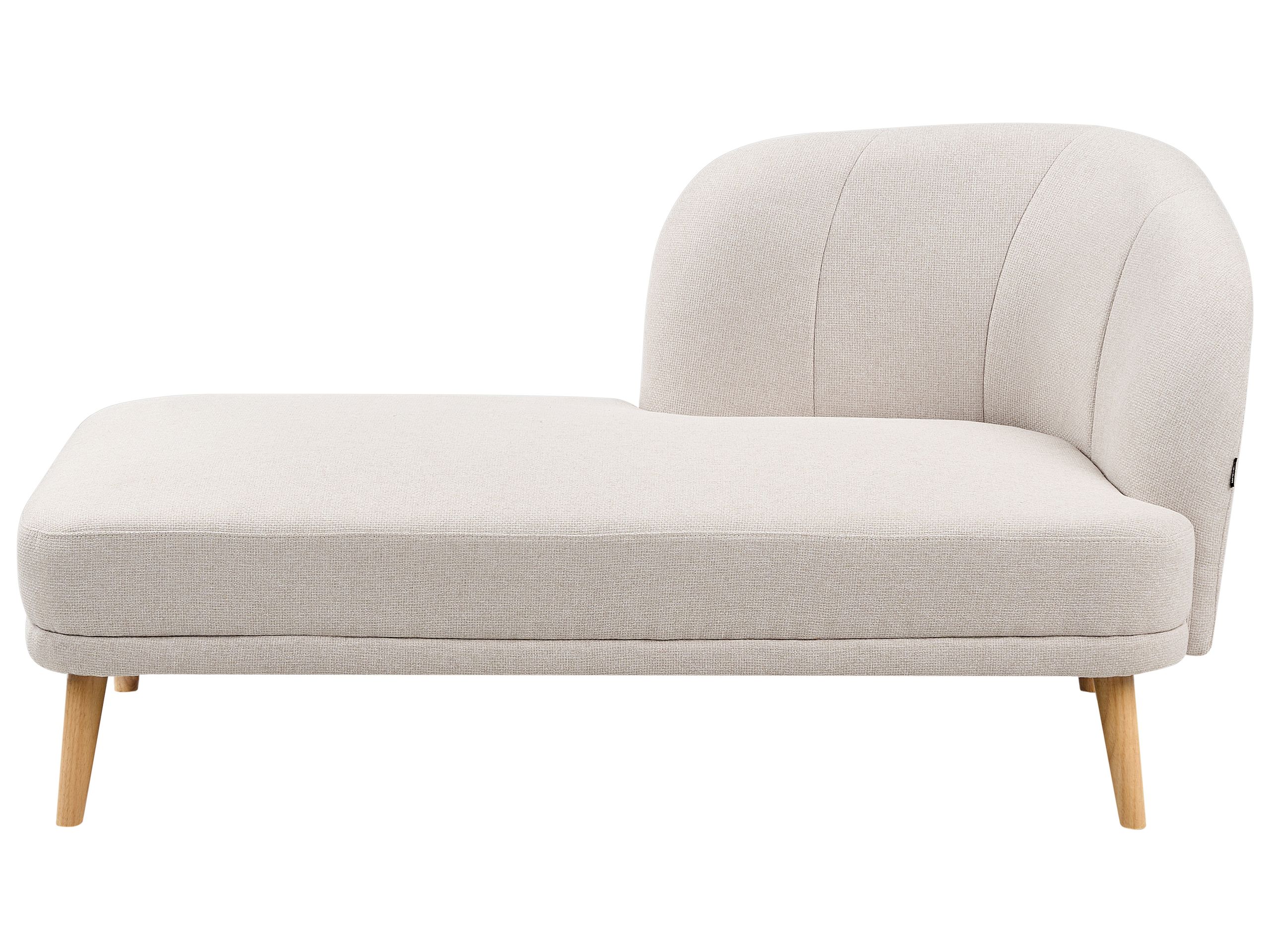 Right Hand Fabric Chaise Lounge Light Beige TANLAY