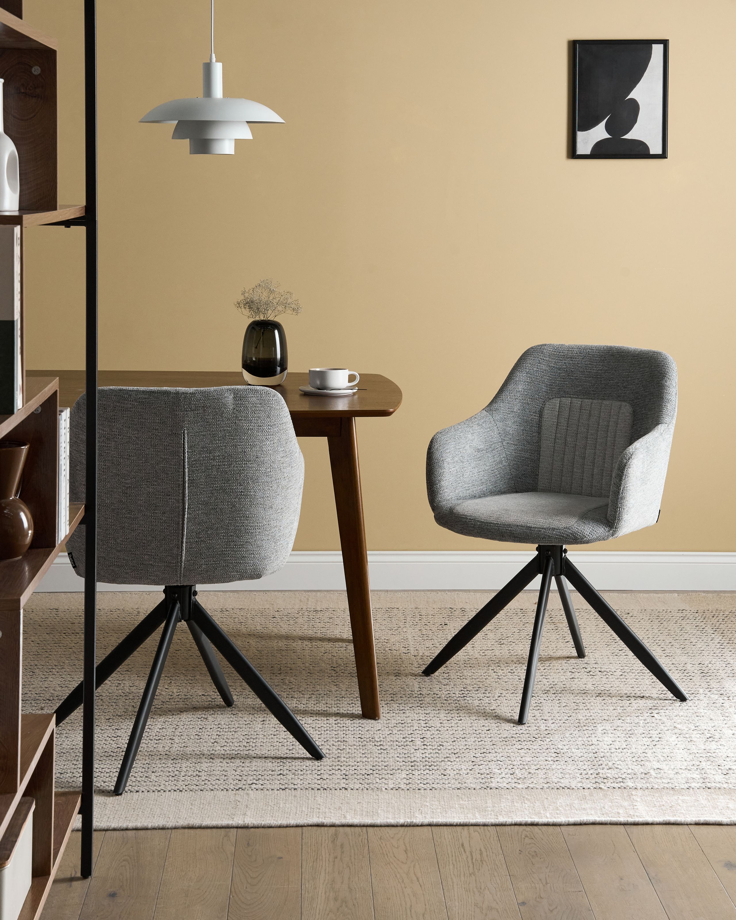 DATAXI Fabric Dining Chairs Set of 2 - Grey
