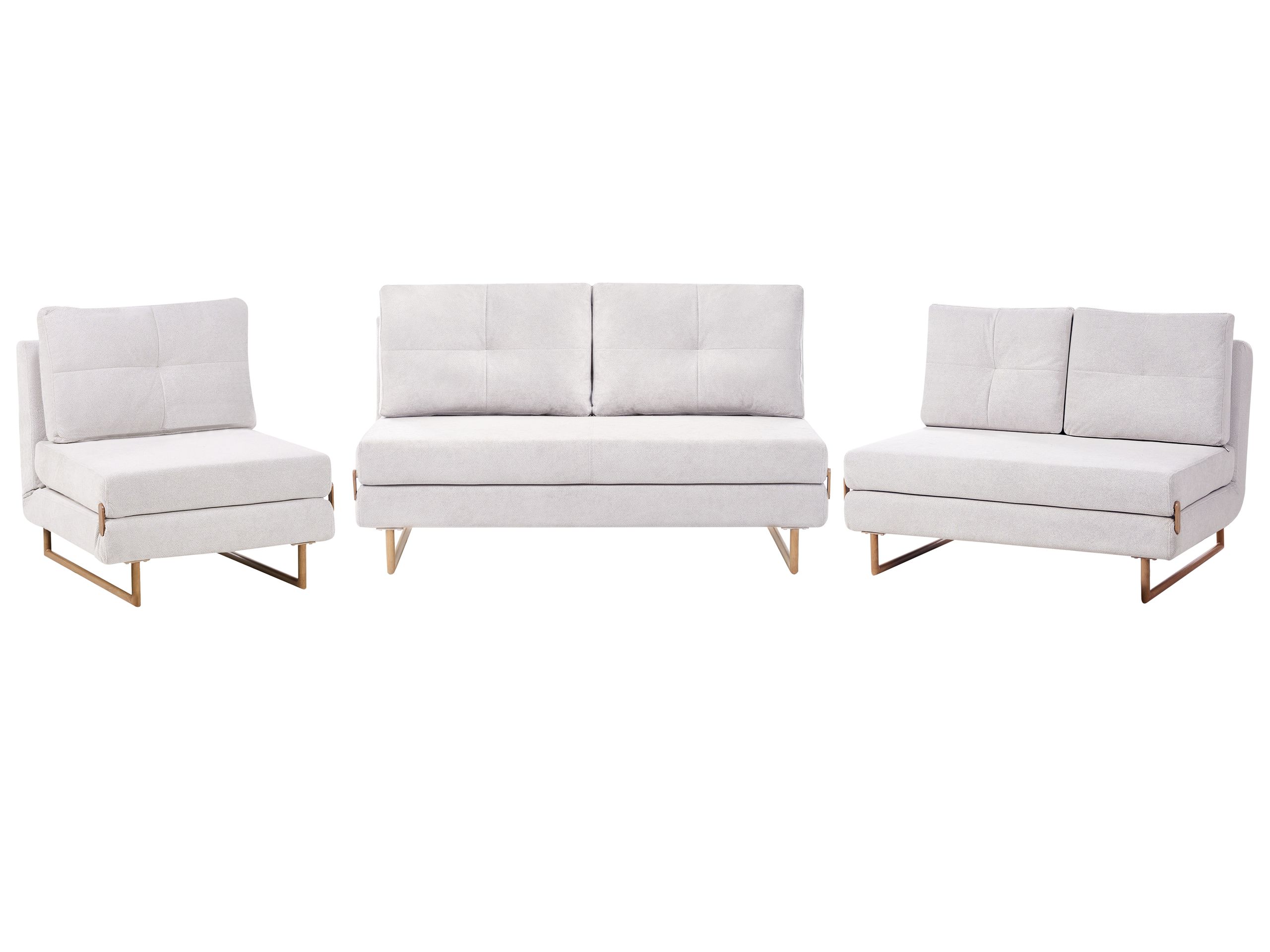 COMDEN Fabric 3 Seater 2 Seater and 1 Seater Sofa Set - Off White
