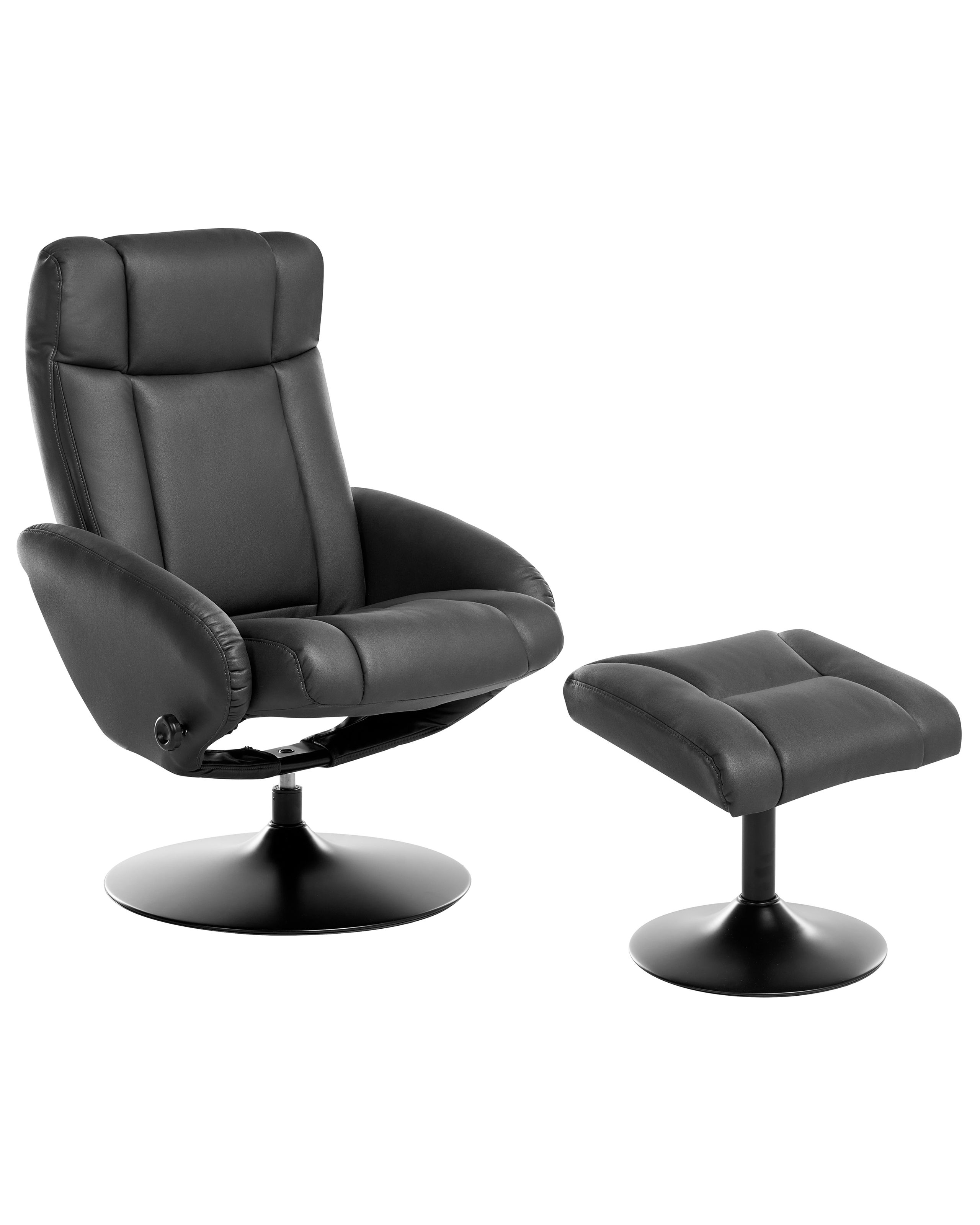 HAILWORTH Faux Leather Swivel Recliner Chair - Black