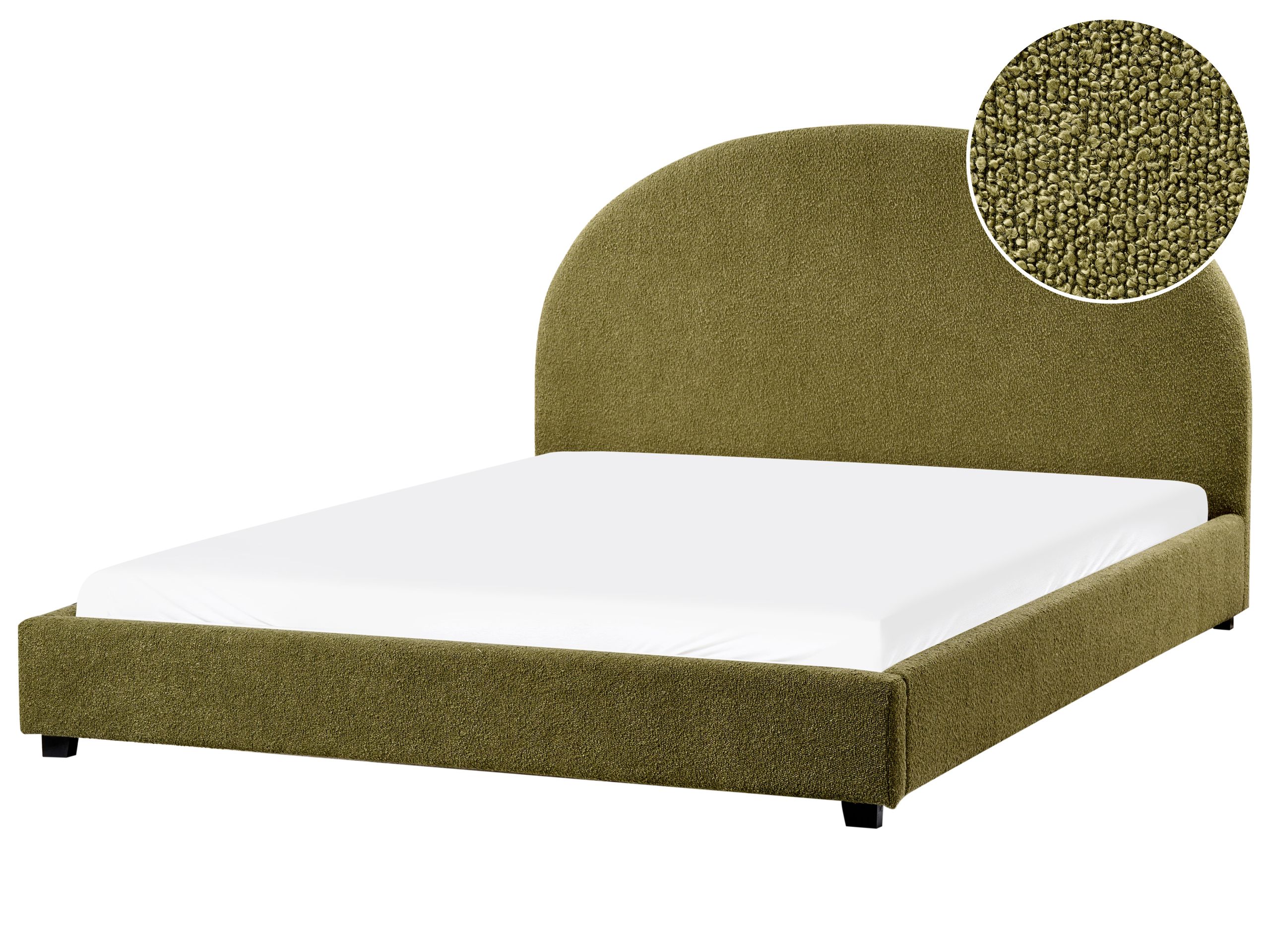 EAUCLUSV Waterbed Boucle 160 x 200 cm (EU King Size) Olive Green