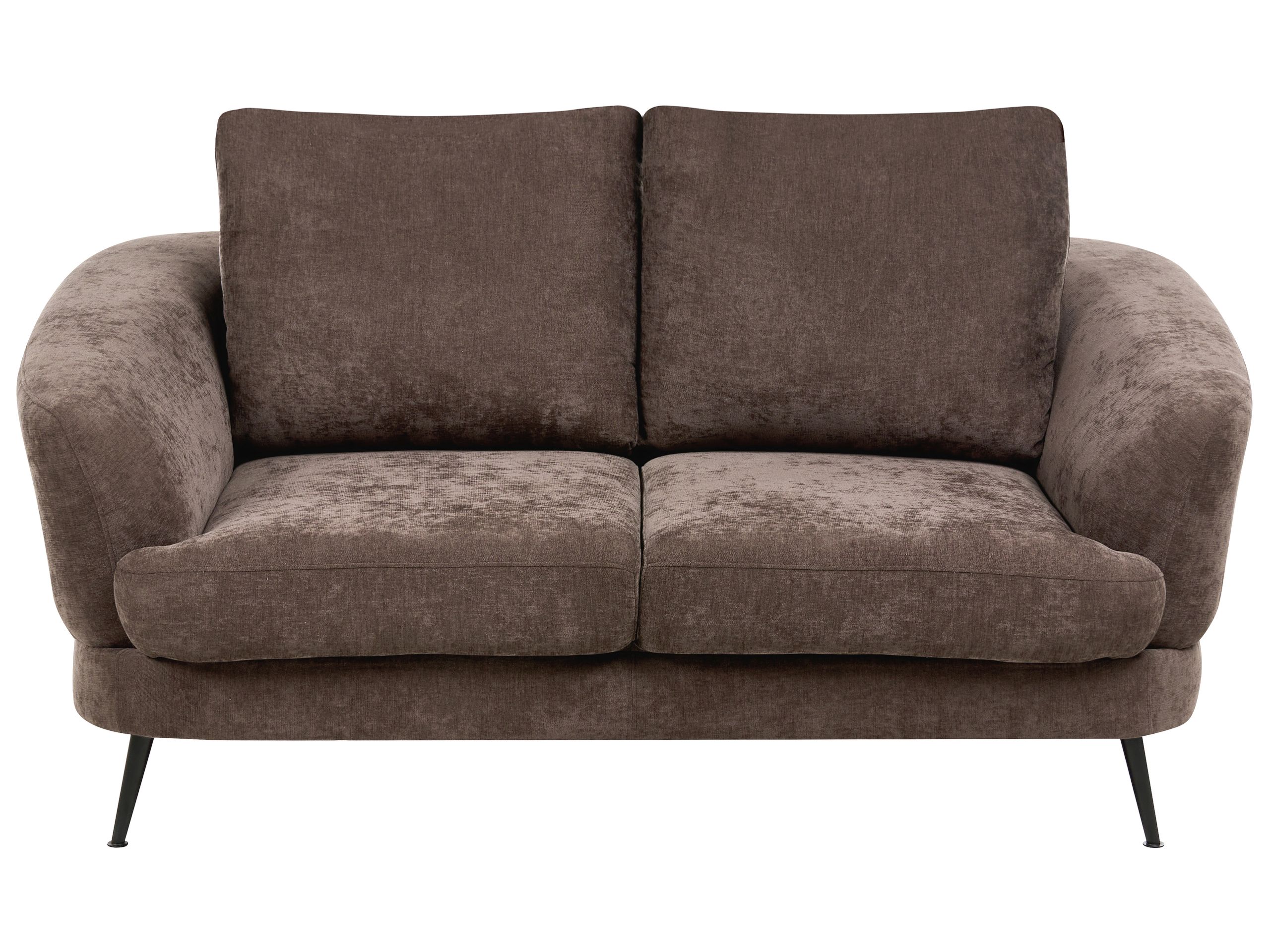 NEWHAVENLEIGH Chenille Fabric 2 Seater Sofa - Dark Brown
