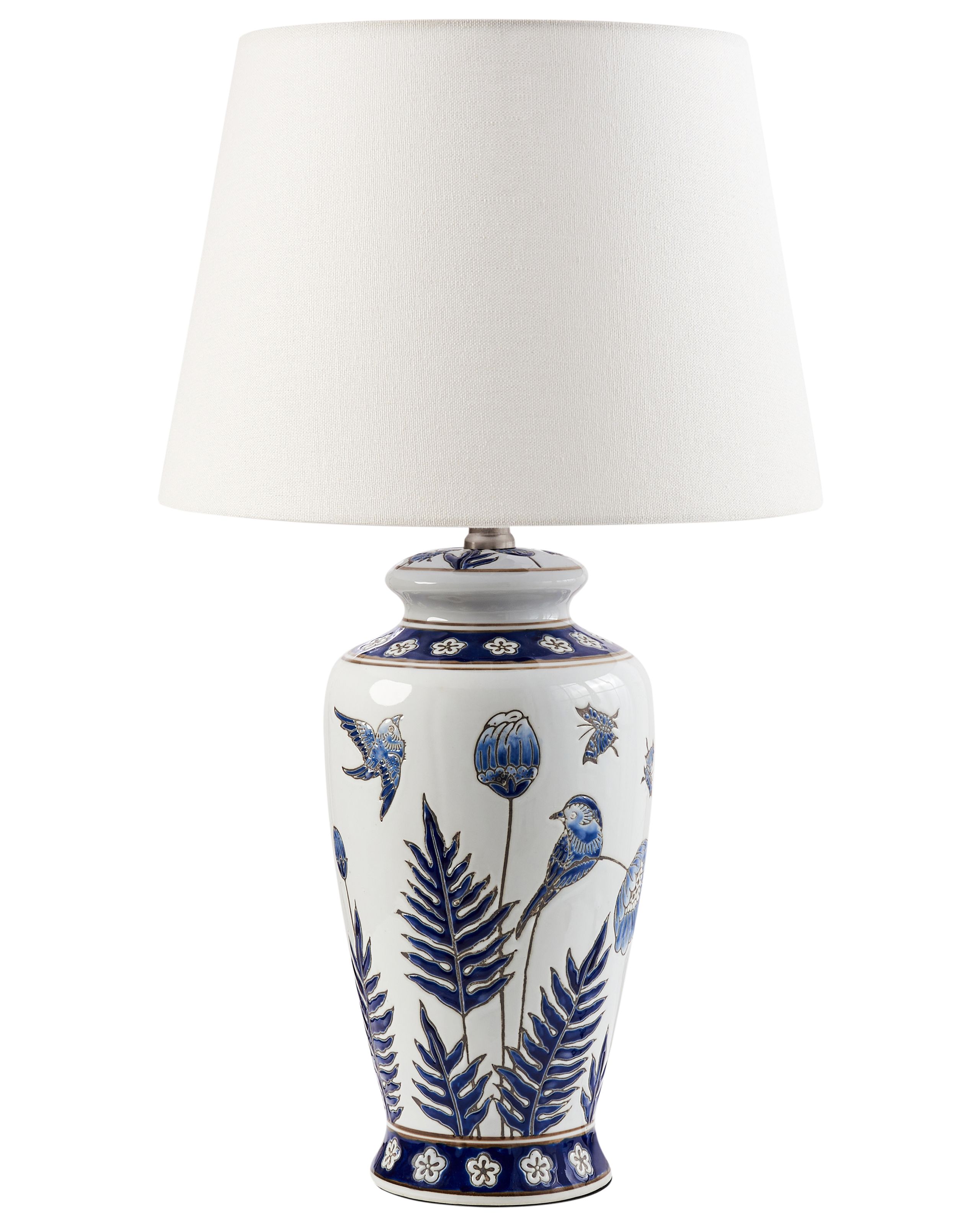 LIJEBA Table Lamp Porcelain White/ Blue