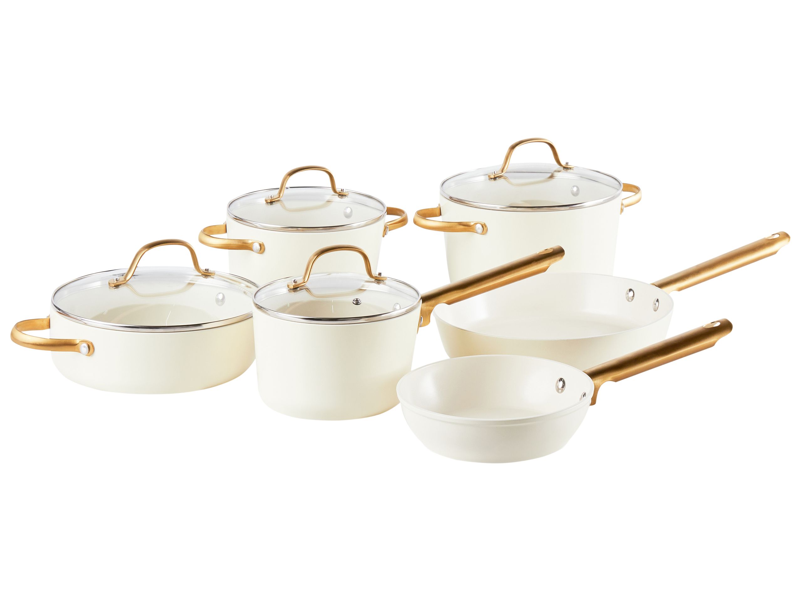TLIEE PRO 10 Piece Pan Set Off-White