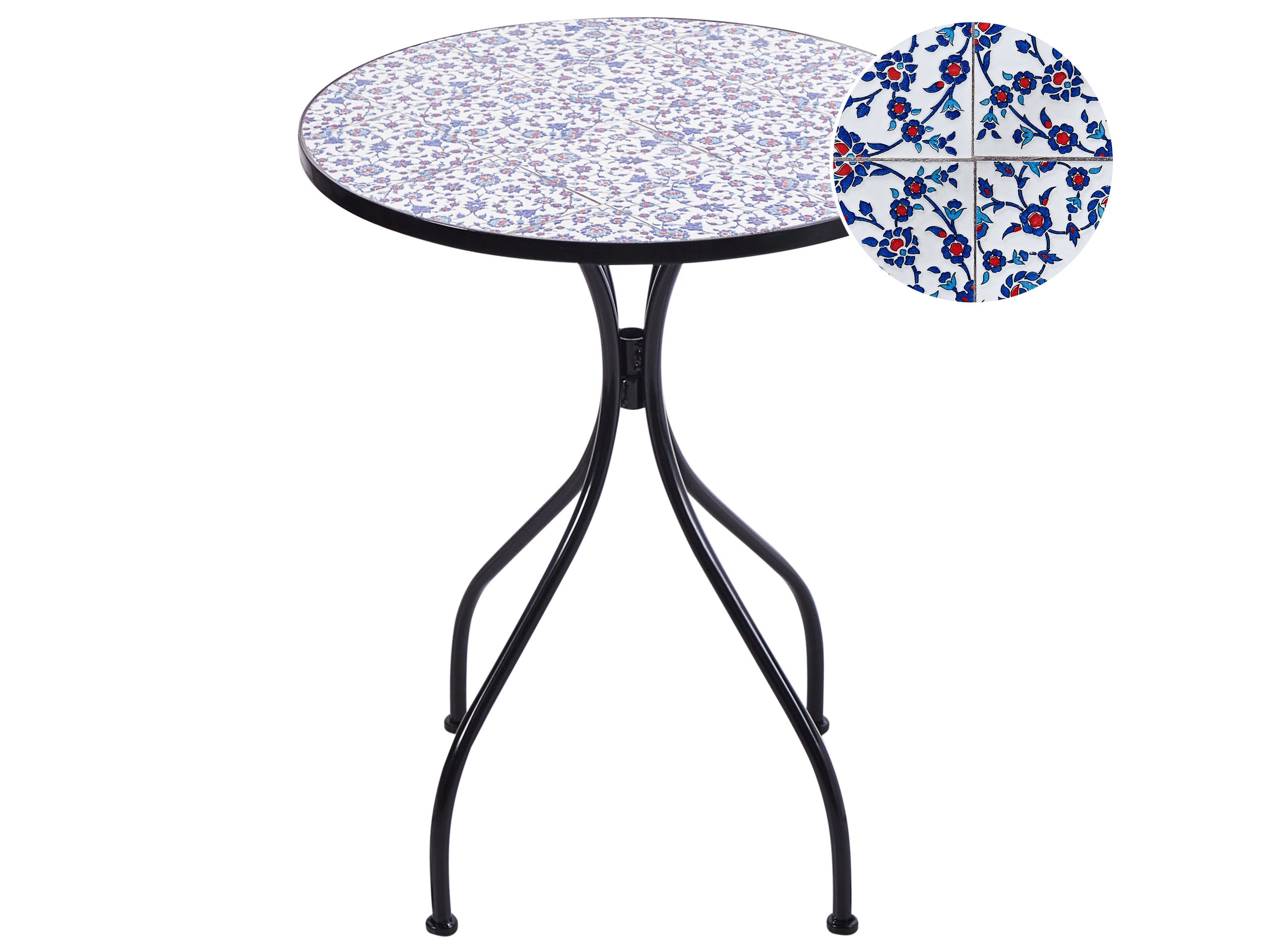 Metal Garden Bistro Table Diameter 60 cm Black CAMPRENA