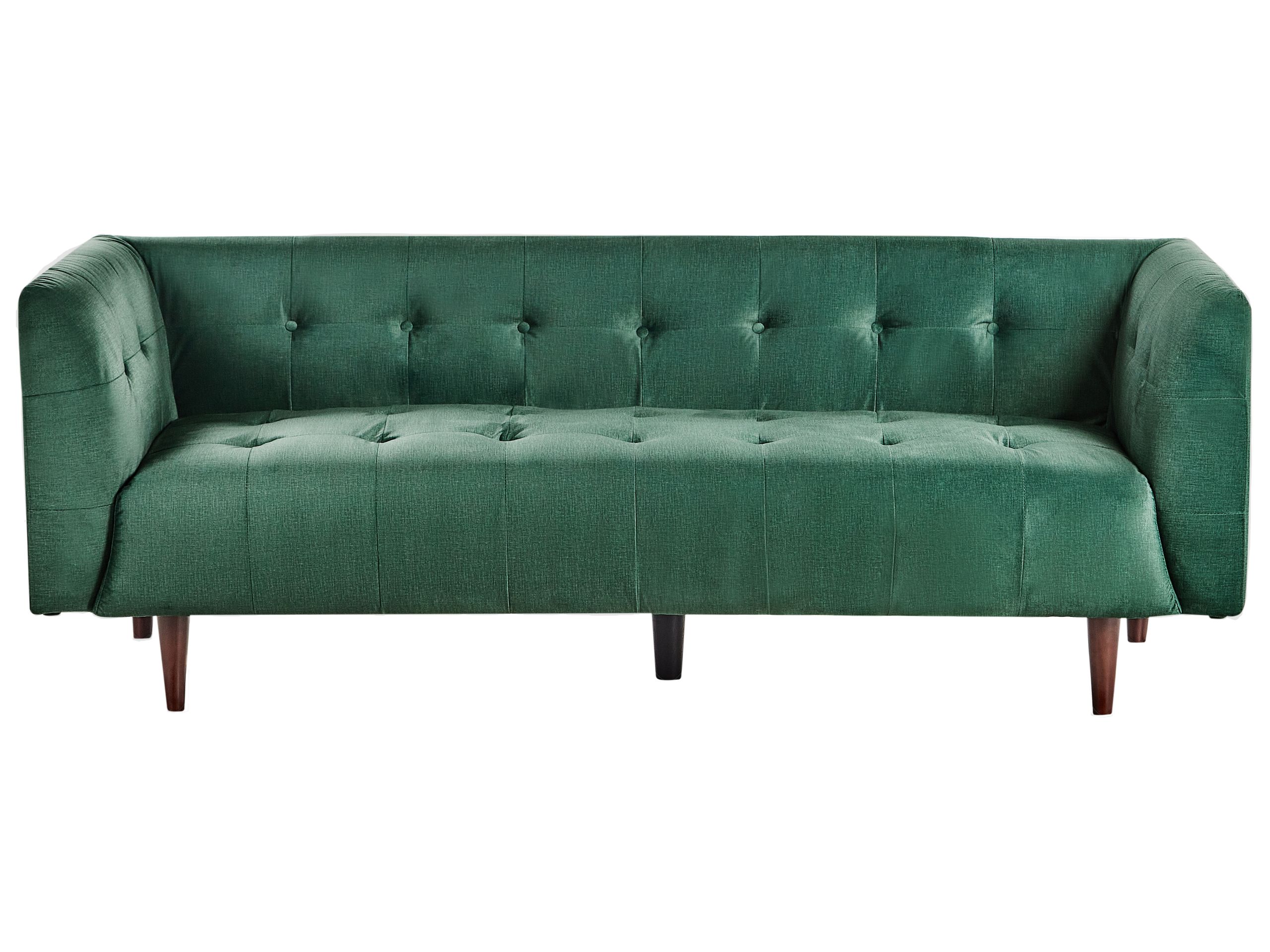 3 Seater Fabric Sofa Green BYSKE