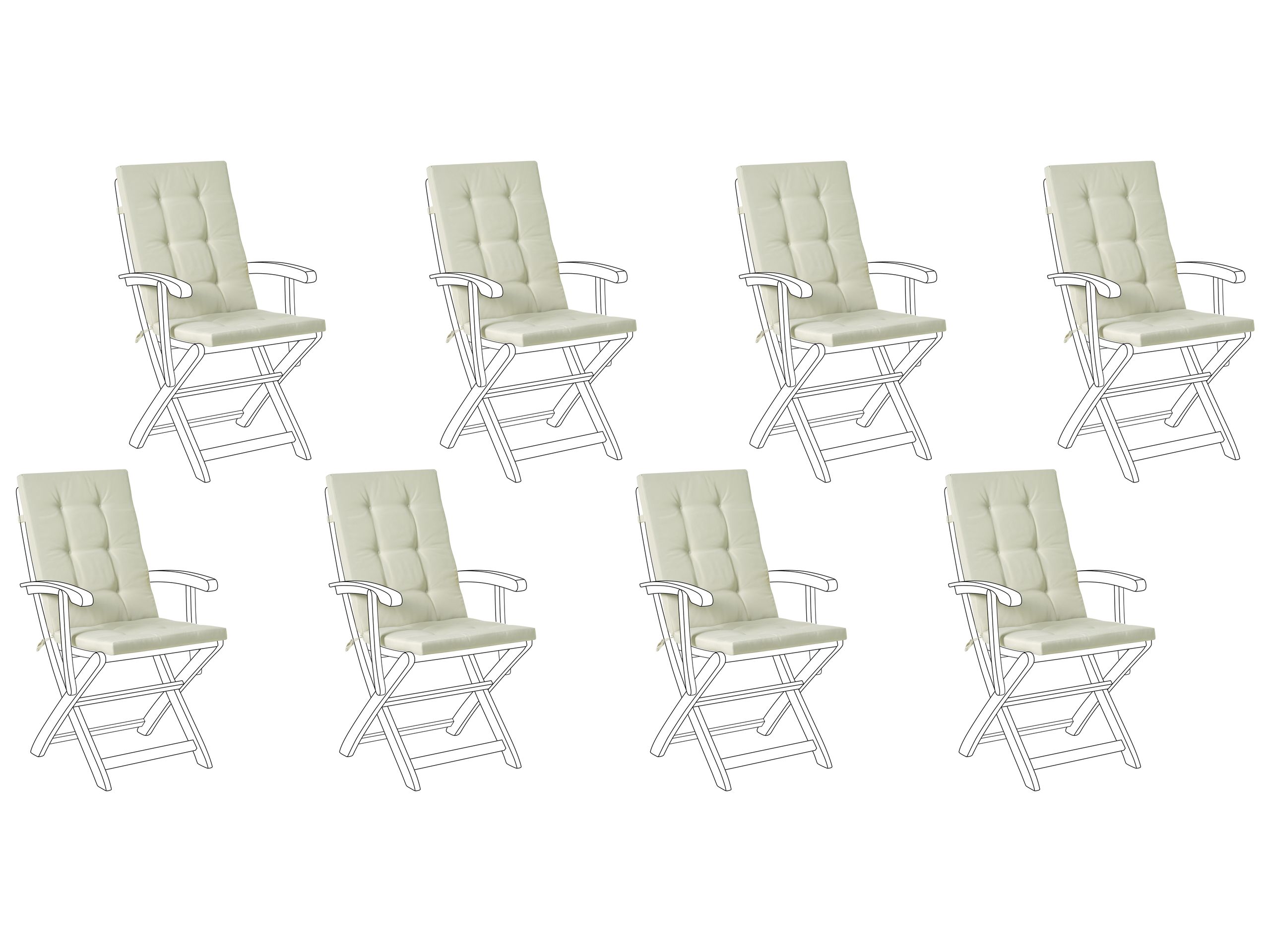 APLOR Set of 8 Garden Back Seat Cushions - Light Green