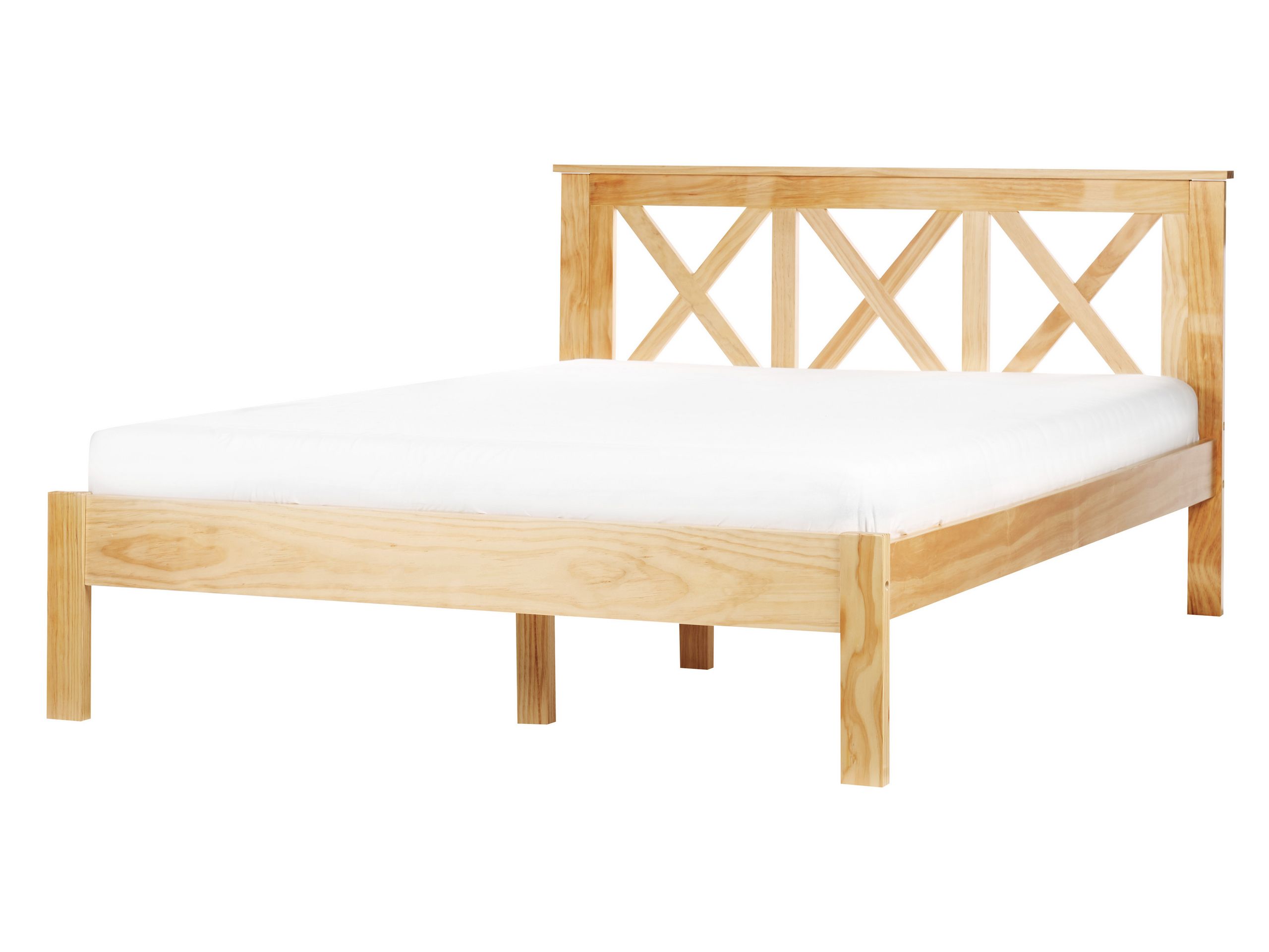 TERWAY Bedframe Wood 140 x 200cm EU Double Bed Light Wood