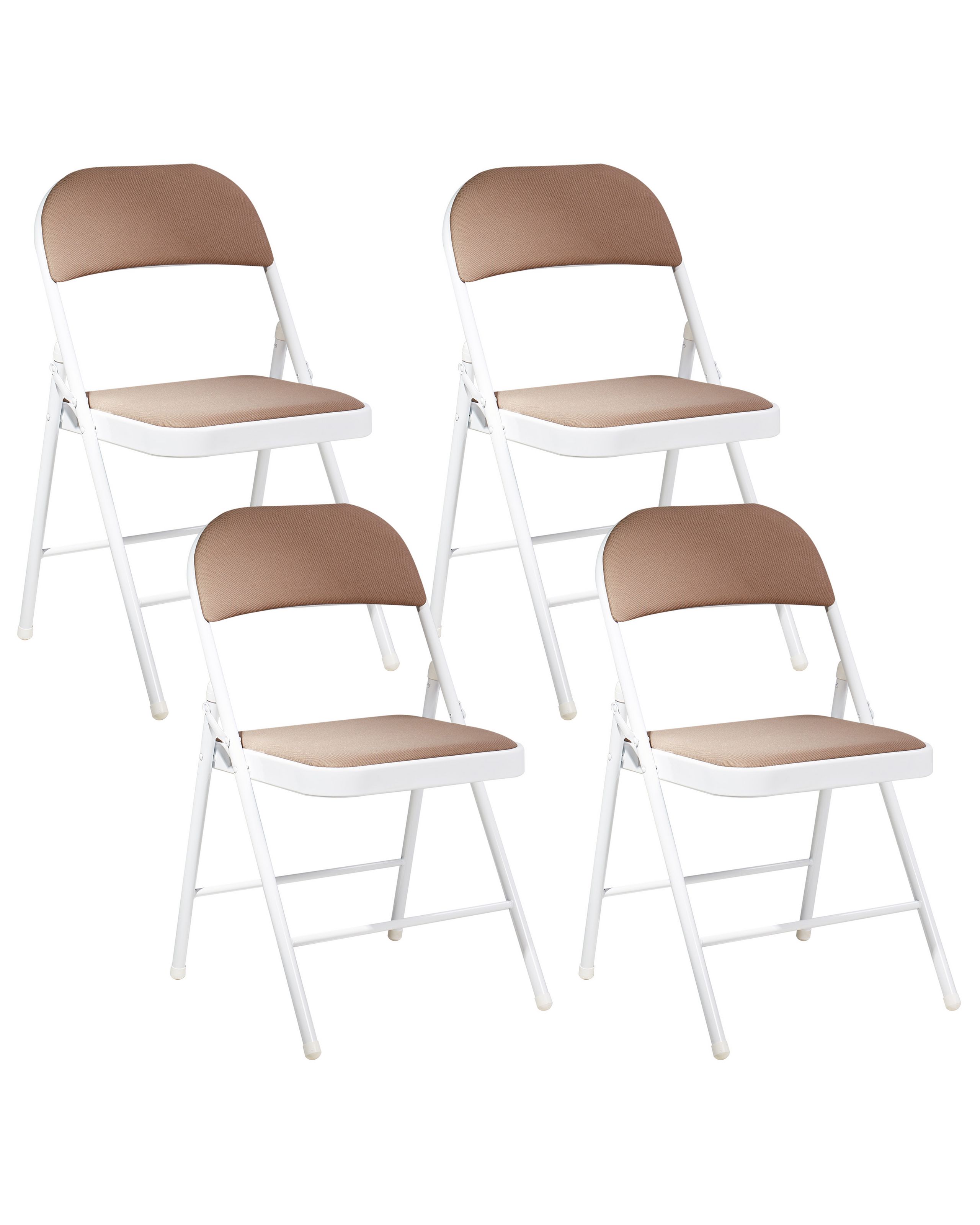 Set of 4 Folding Chairs SPARKS Beige