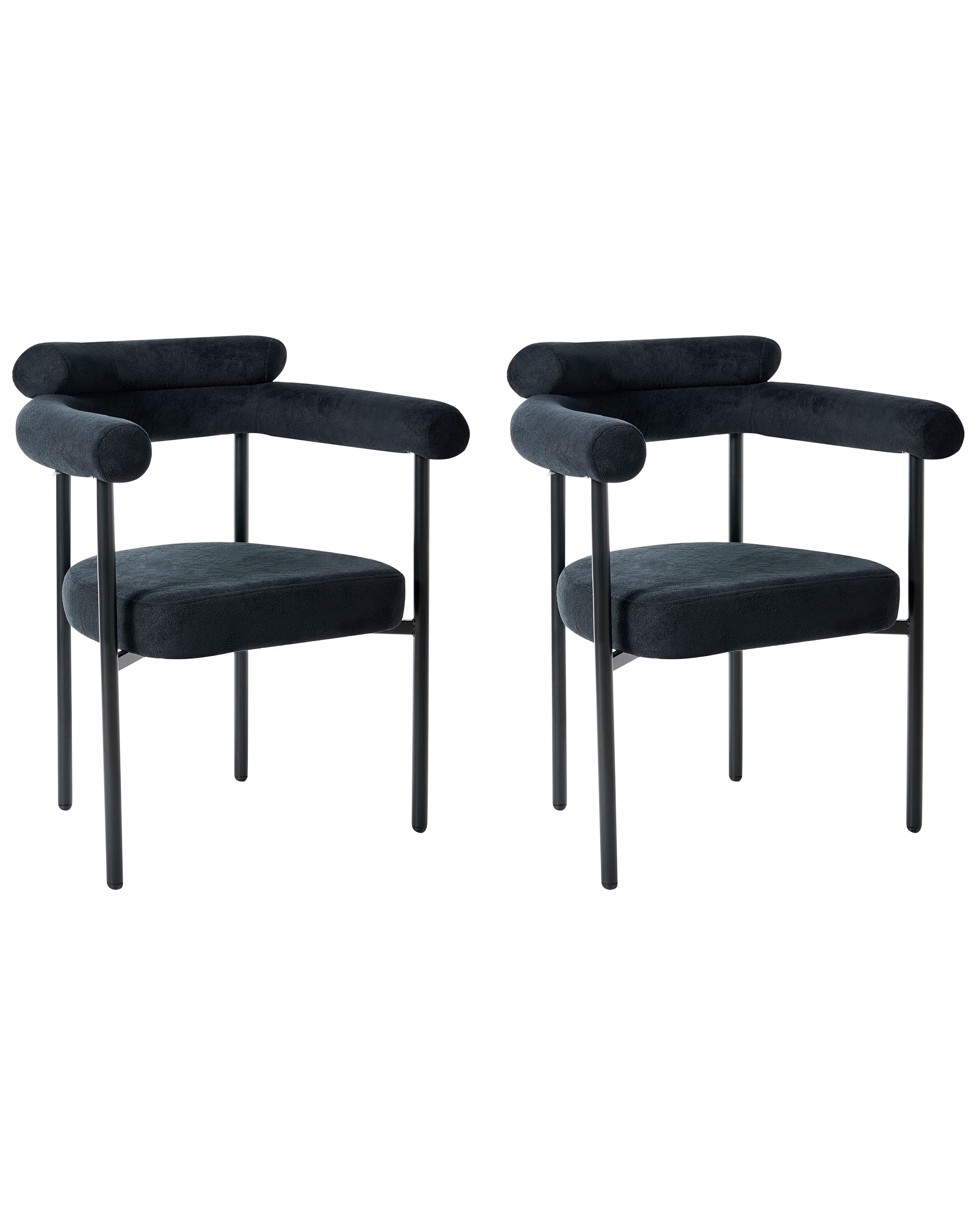 FRENDEN Fabric Dining Chairs - Set of 2 - Black