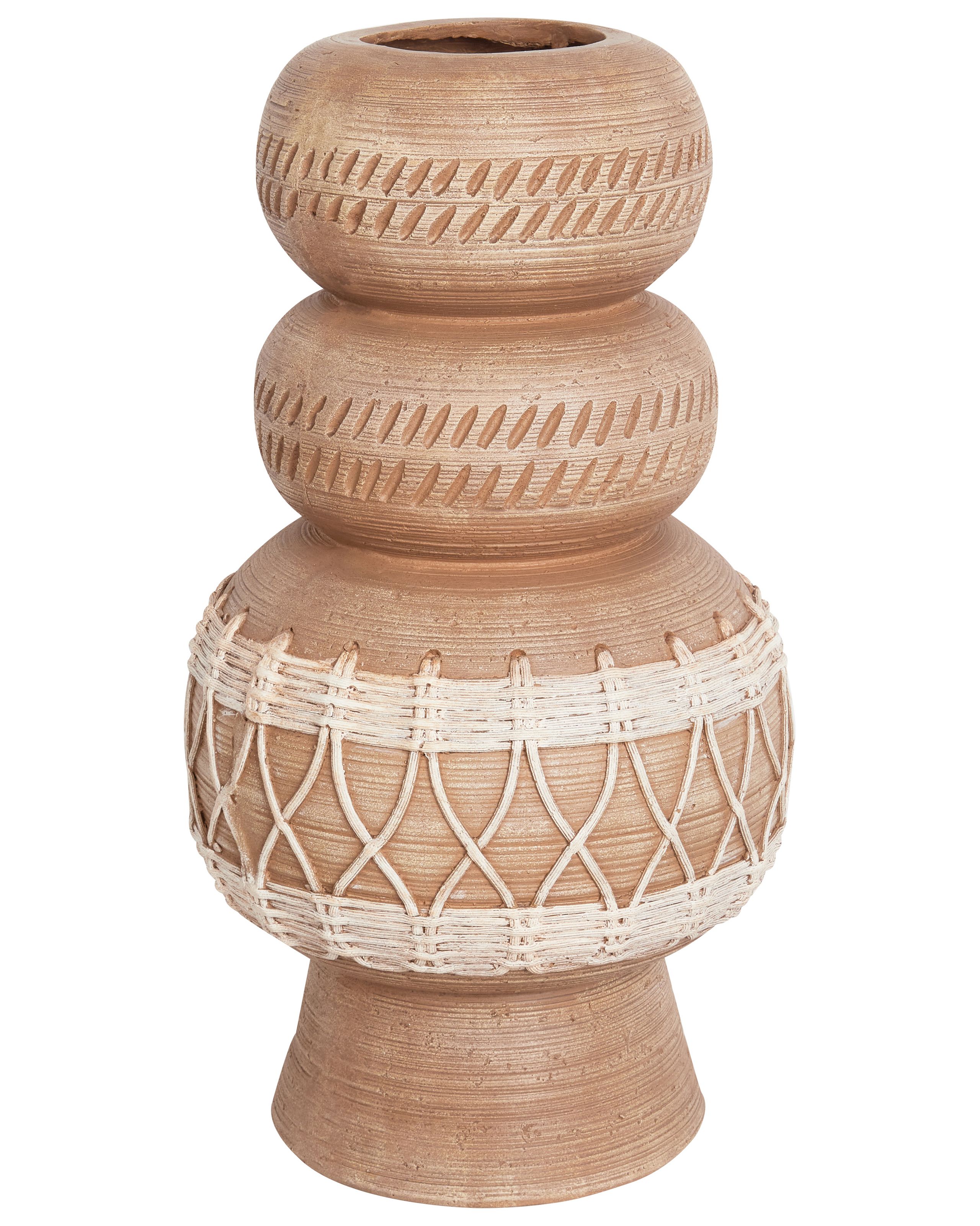 Flower Vase ALMIROS Ceramic 51 cm Light Brown