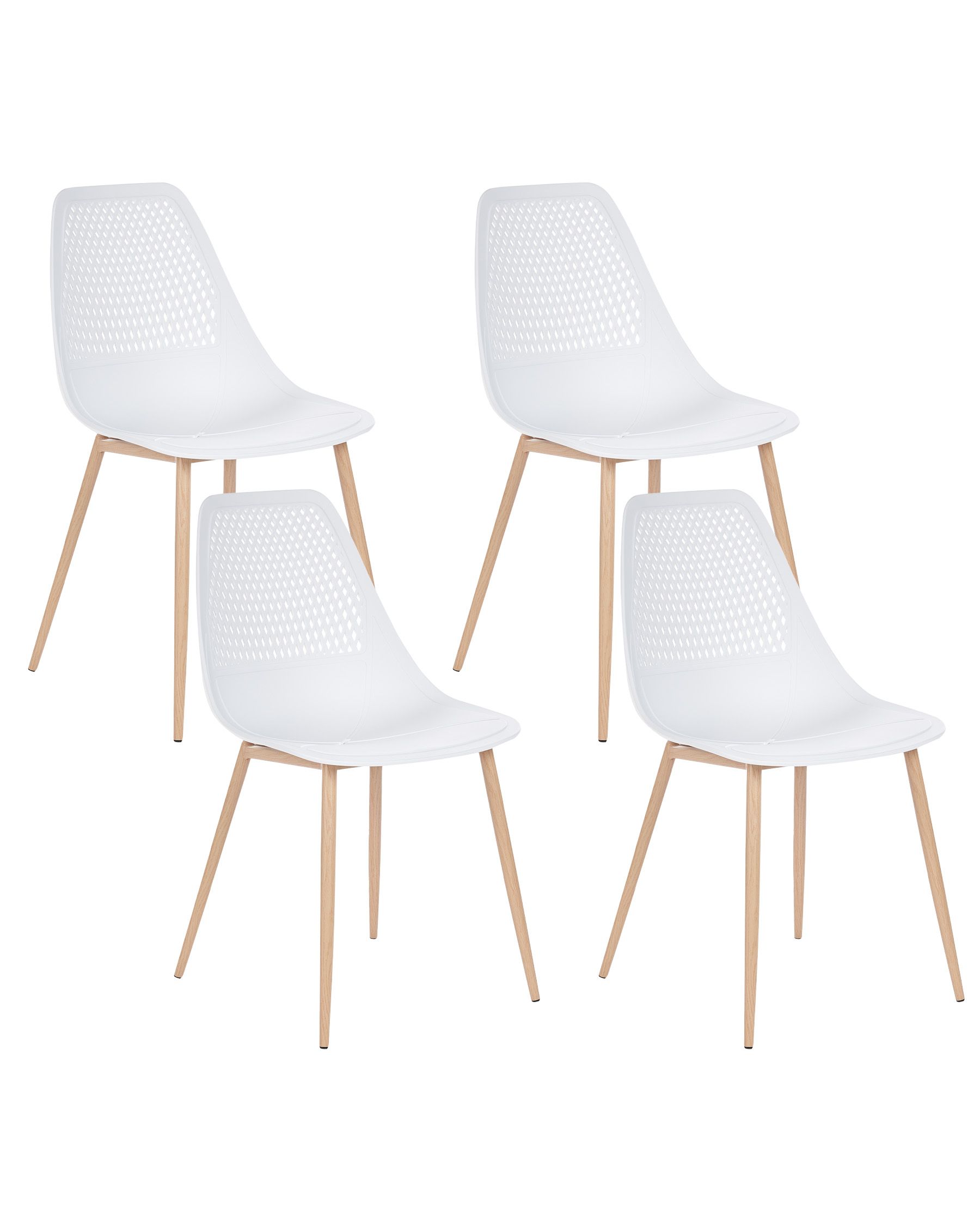 Set of 4 Dining Chairs HAZELTON White