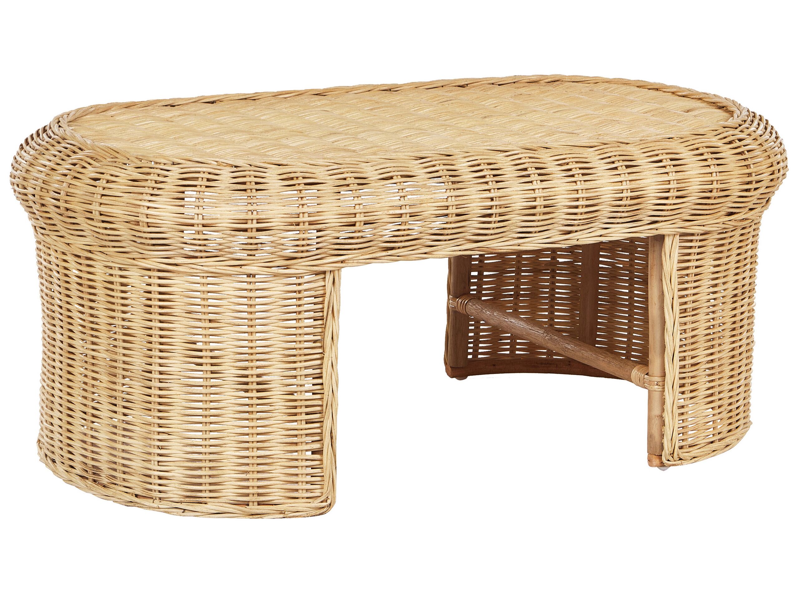 Rattan Garden Coffee Table 96 x 60 cm Natural LIVADEIA