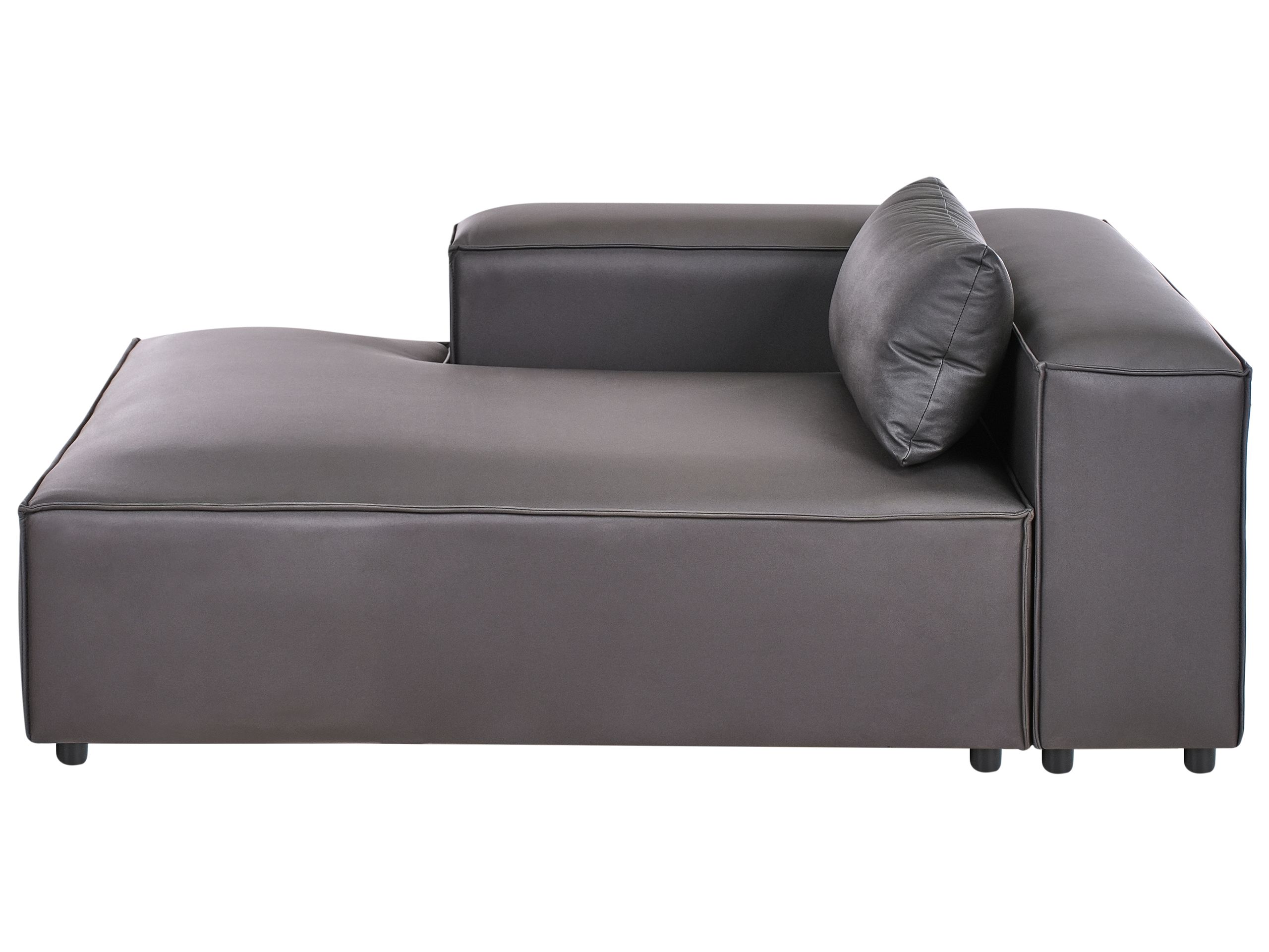 COMLEIGH Faux Leather Chaise Lounge Right Hand - Black