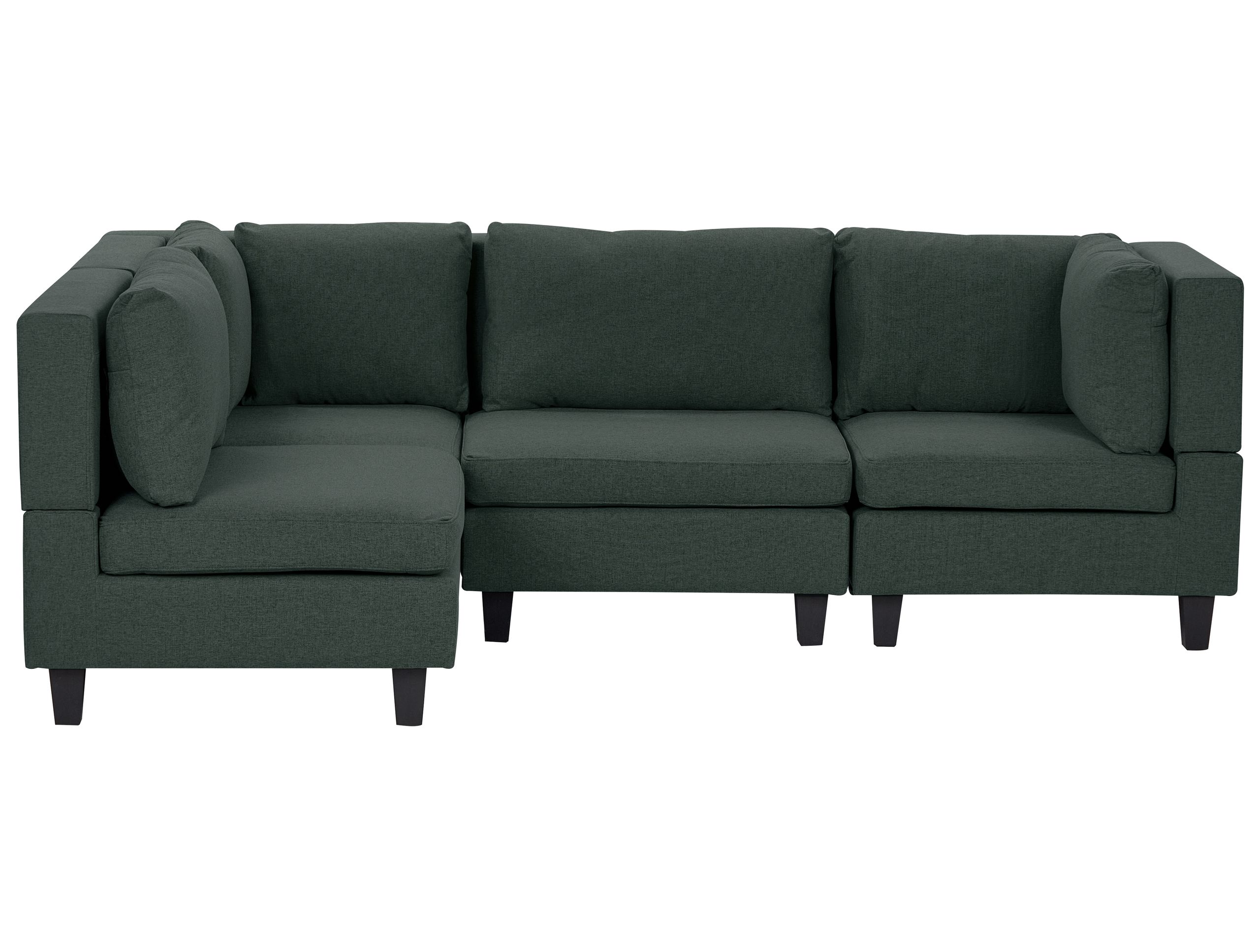 4 Seater Right Hand Modular Fabric Corner Sofa Dark Green UNSTAD