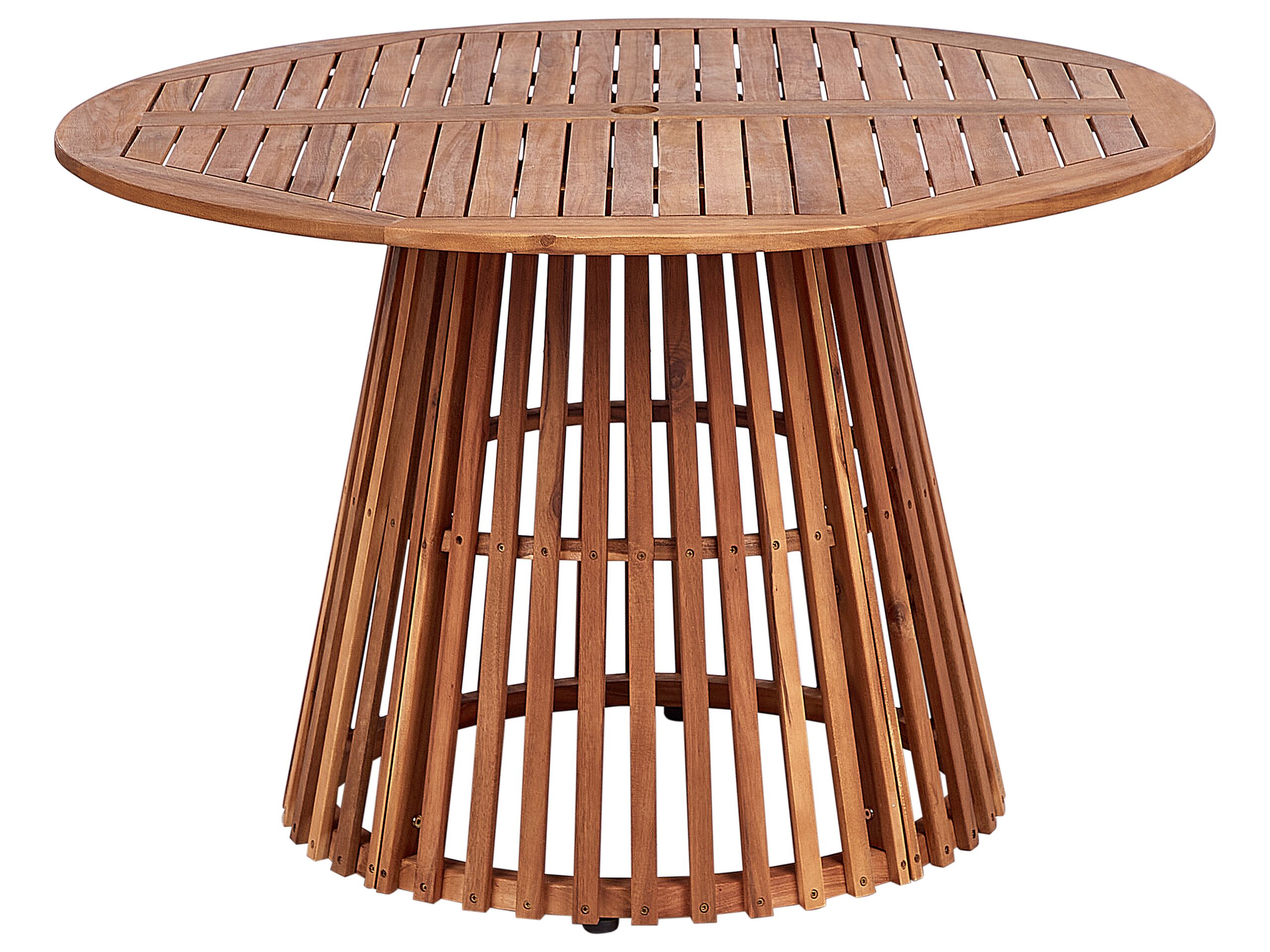 Acacia Garden Dining Table Diameter 120 cm Light Wood AGELLO