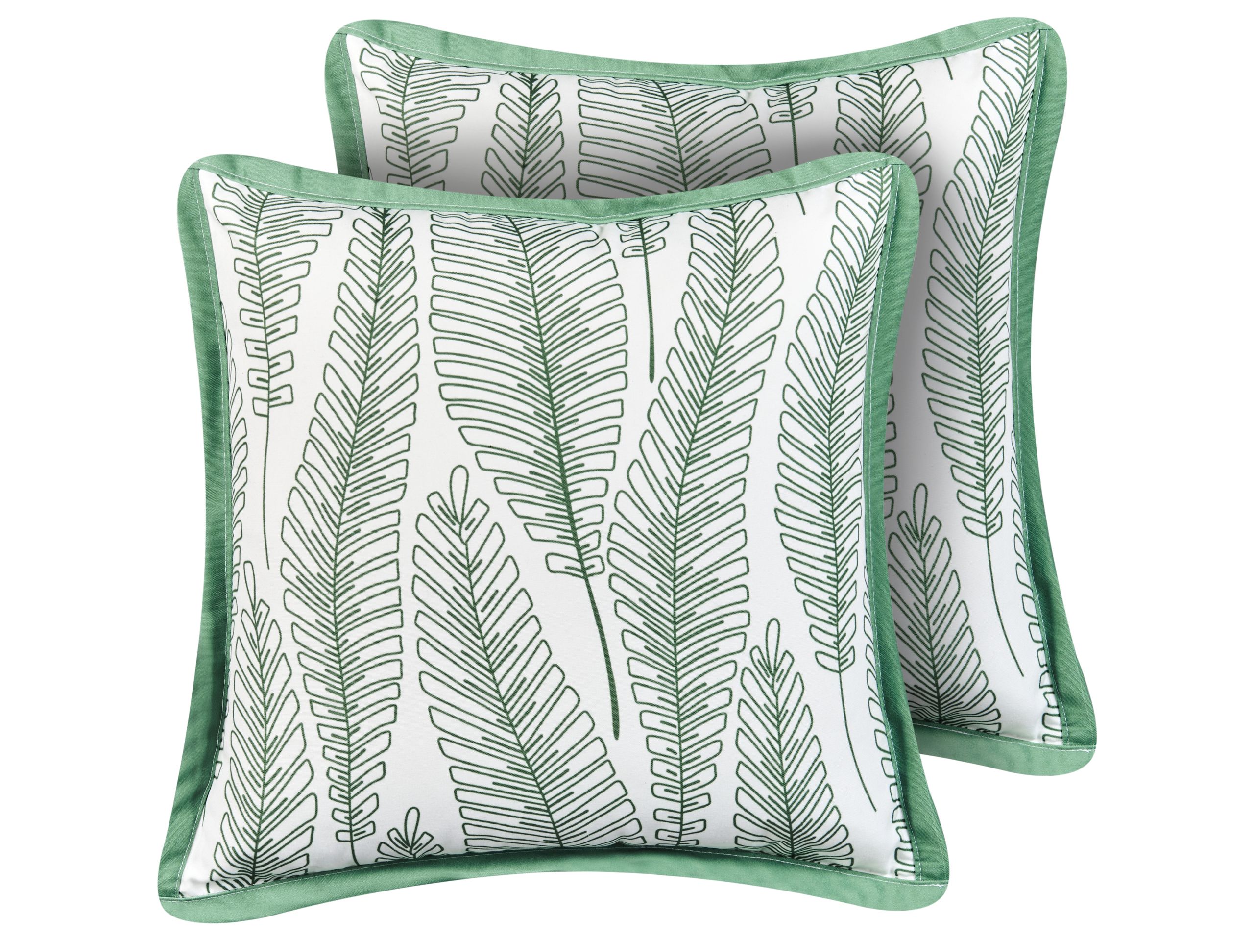 MWADOE Set of 2 Outdoor Cushions Plant Pattern 45 x 45 cm Green
