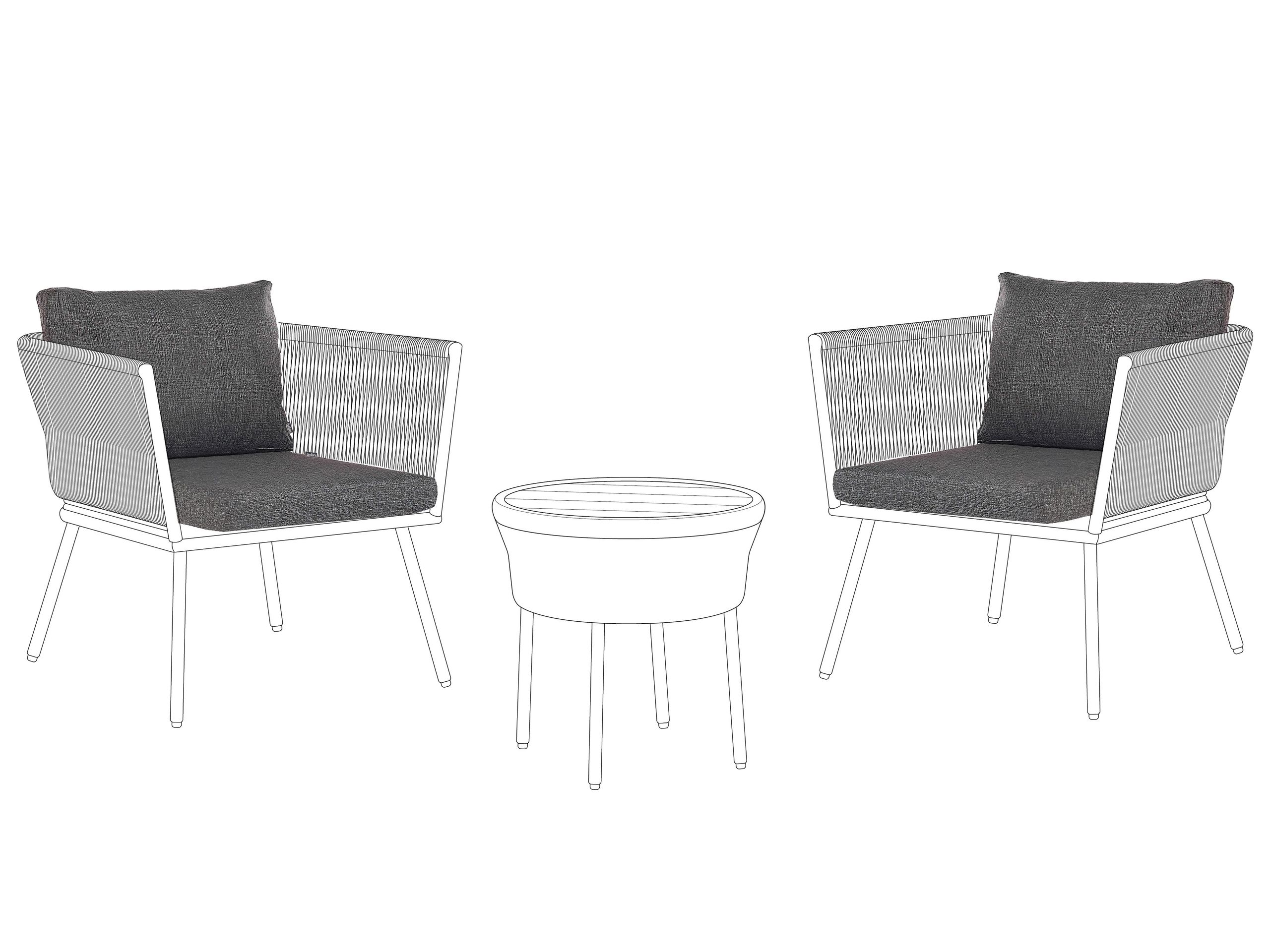 GLISO Outdoor Cushion Cover Set - Dark Grey