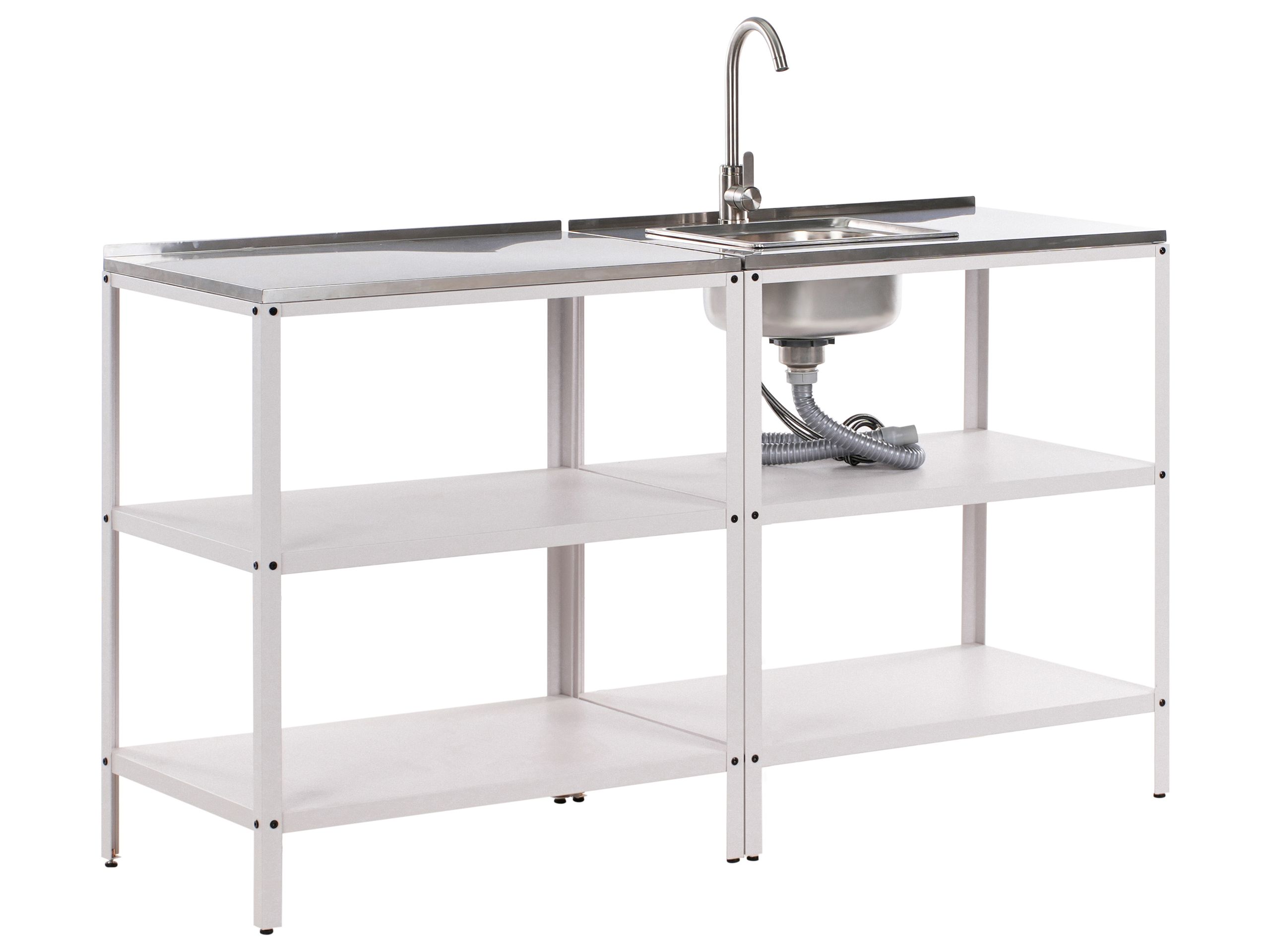 VLIAMA 2 Piece Outdoor Kitchen Set with Sink White