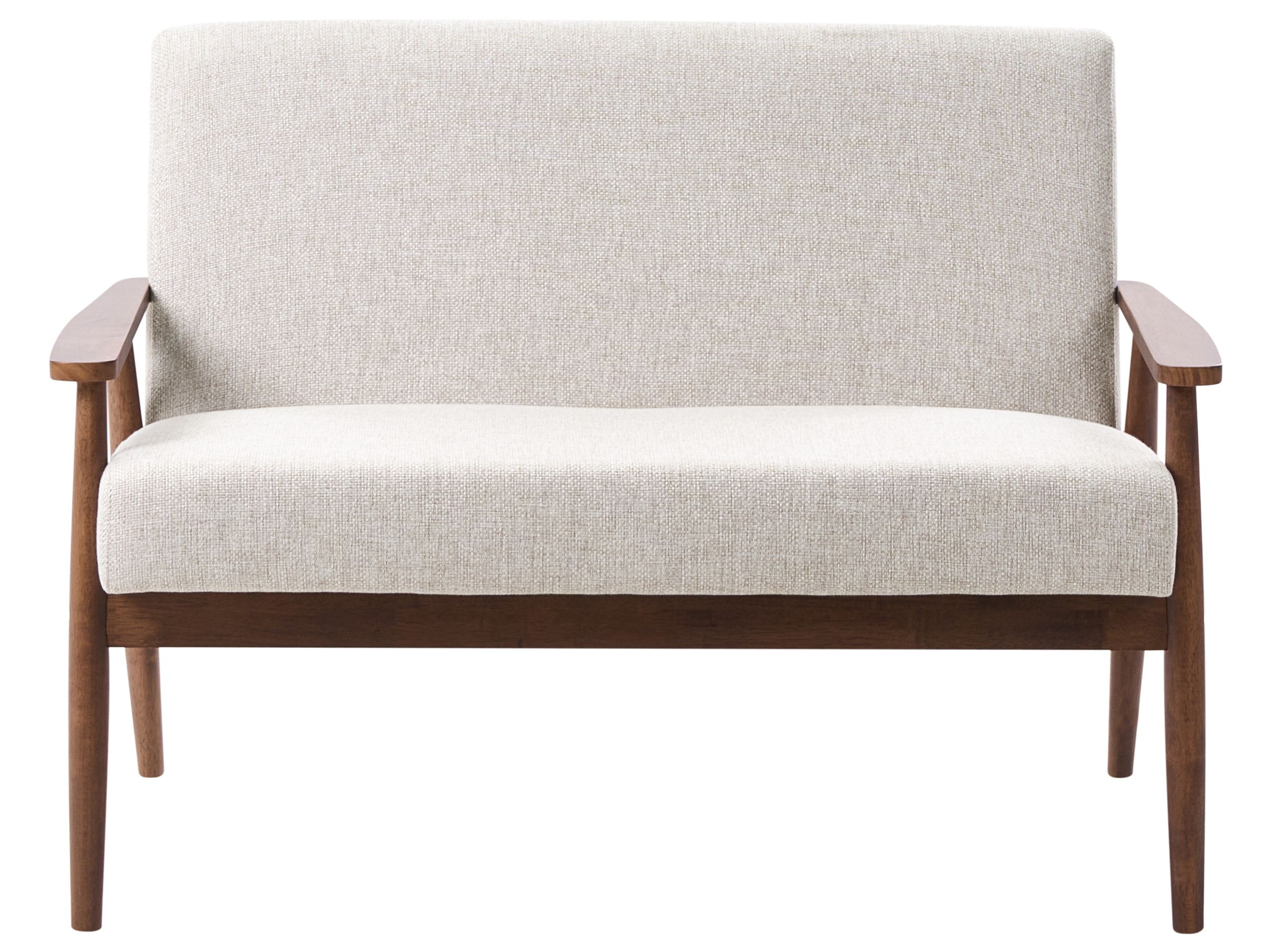 COLBOURNE Fabric 2 Seater Sofa - Grey with Dark Oak