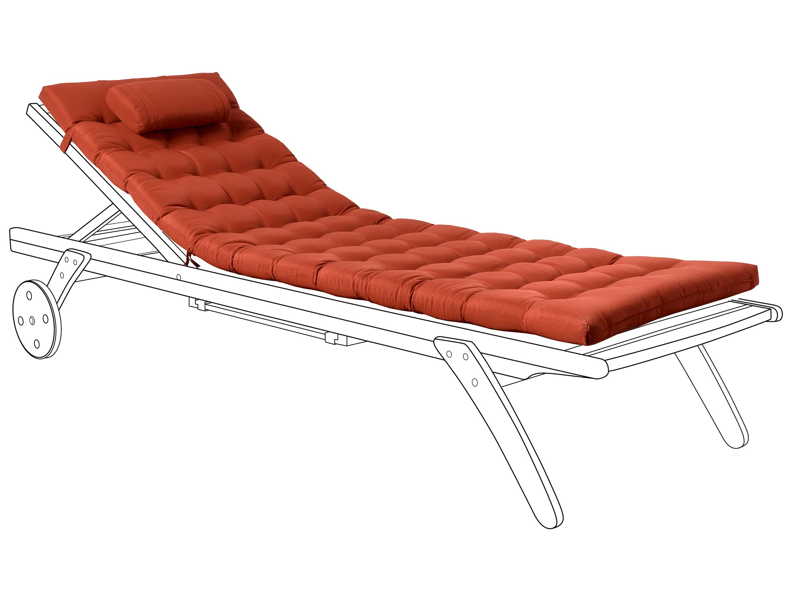 JOVYN Sun Lounger Pad Cushion - Red